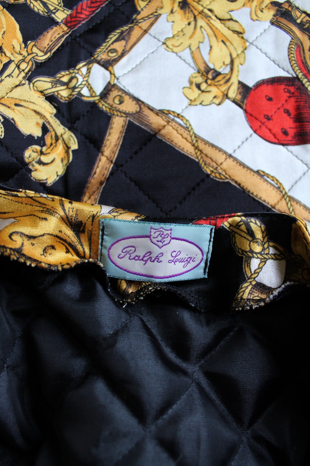 🌸Veste vintage 80's matelassée Ralph Luigi - style baroque, satinée et chic🍒