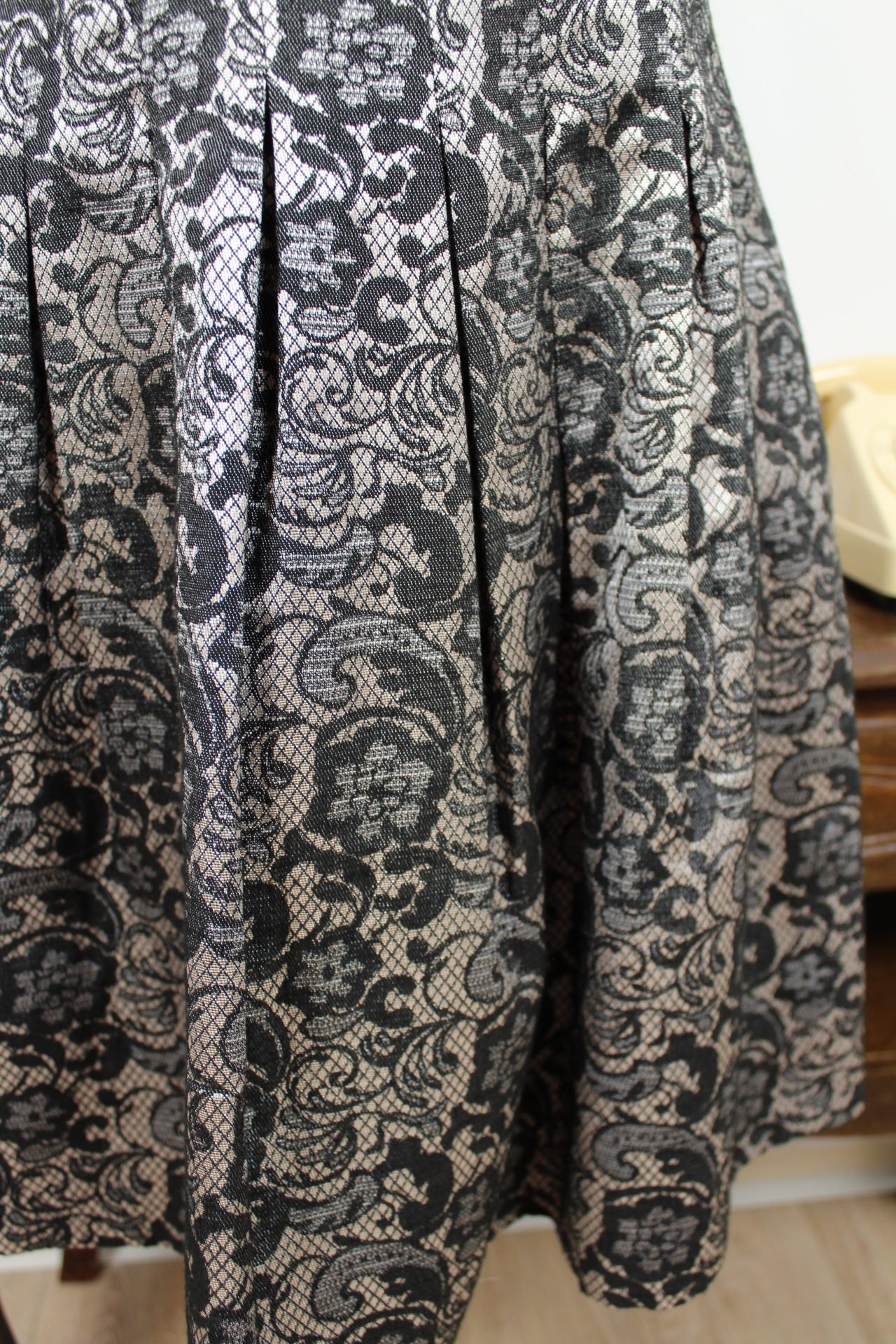 🌸🍒Robe rétro motifs baroques floral jacquard marque Esprit - Taille 36🌸🍒