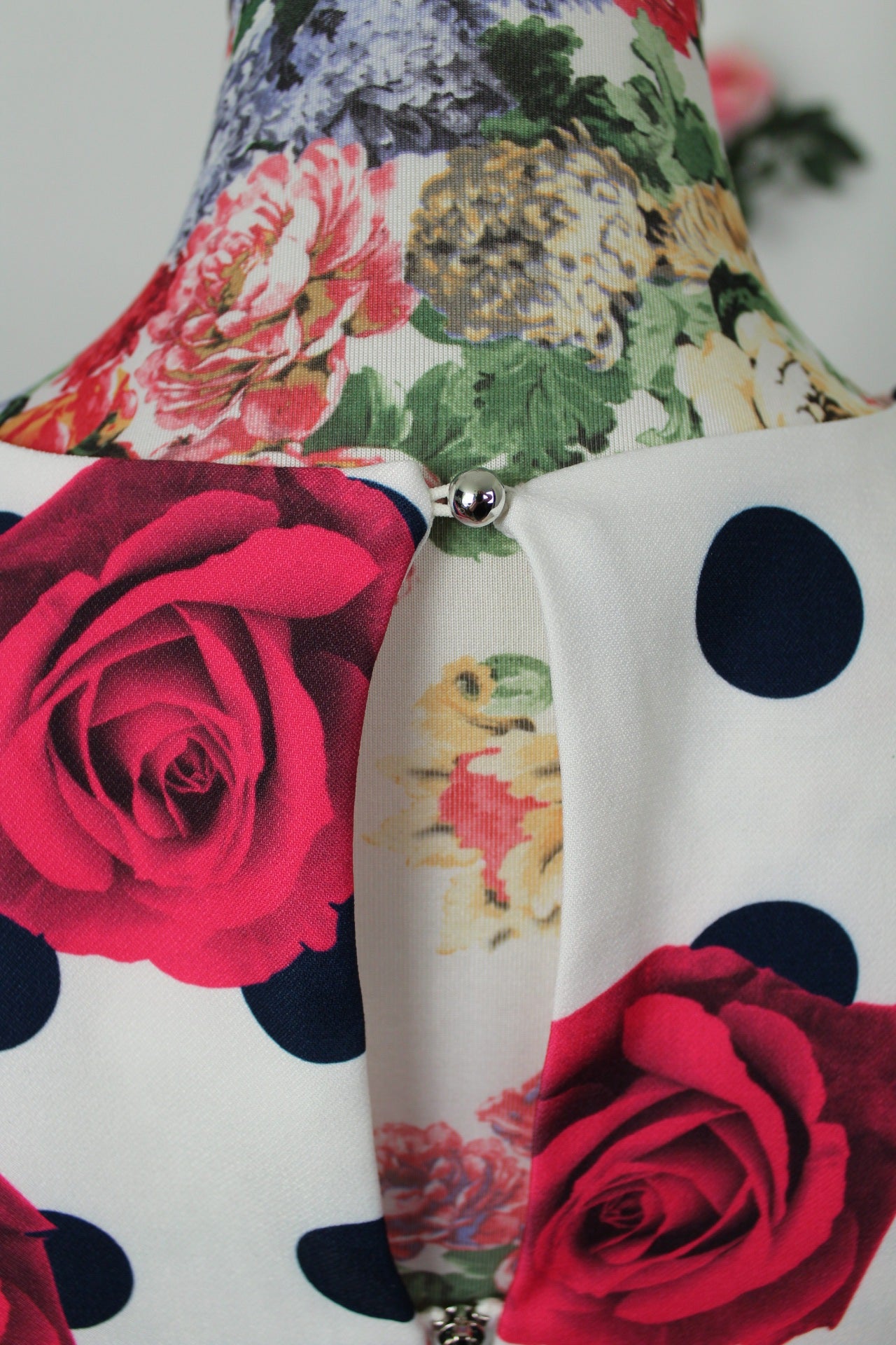 🌸🍒Robe rockabilly/pin-up pois marines & roses fuchsia - Jus d'Orange - Taille 38🍒🌸