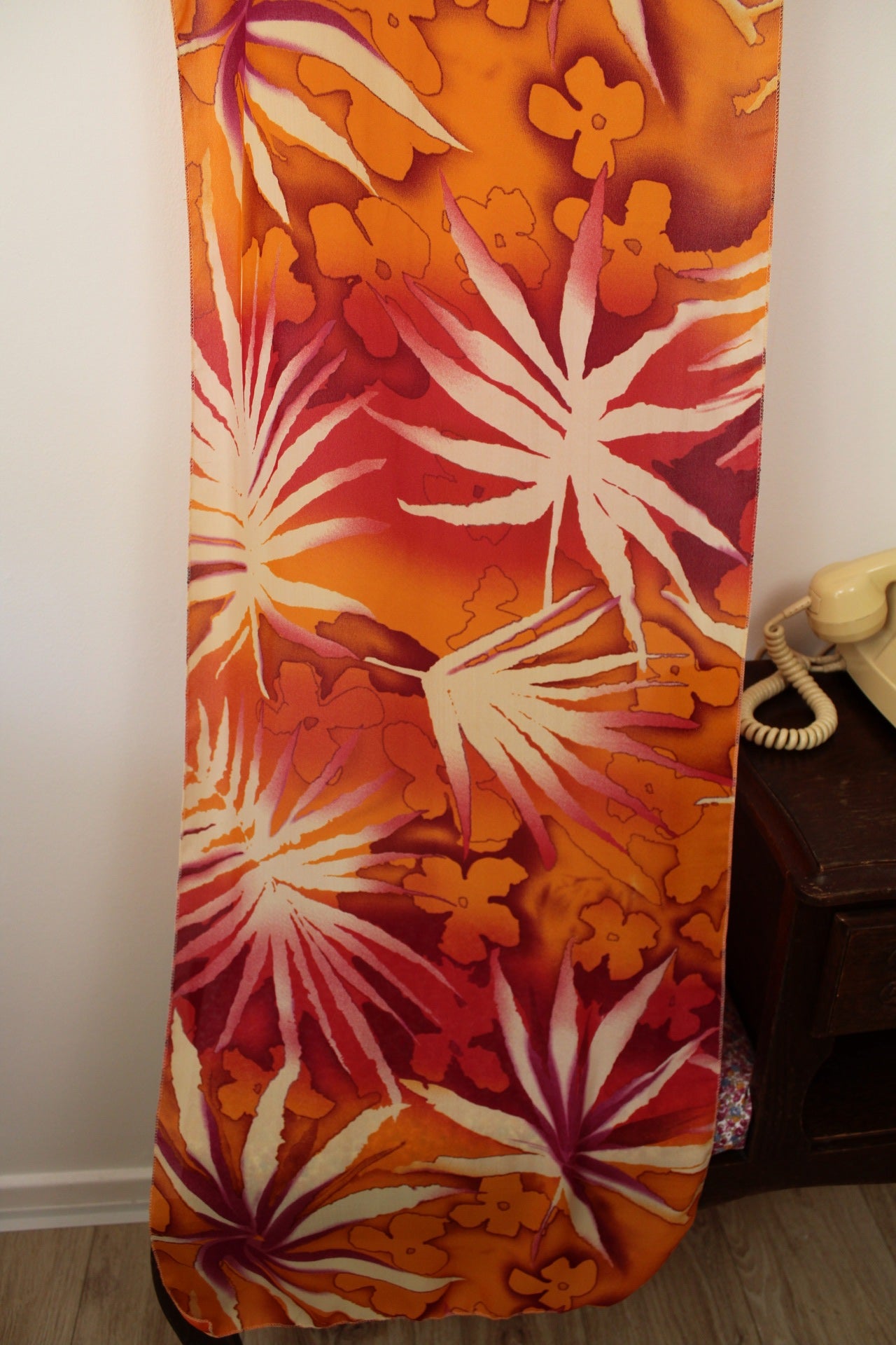 🌸🍒Foulard vintage 90's summer vibes fleuri couleurs chaudes🍒🌸