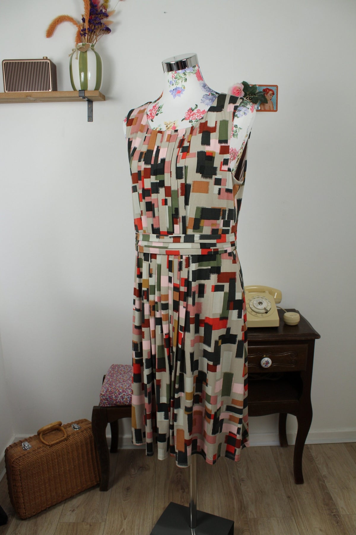 Robe Akac Ecou aux couleurs automnales années 2000 - Taille 38