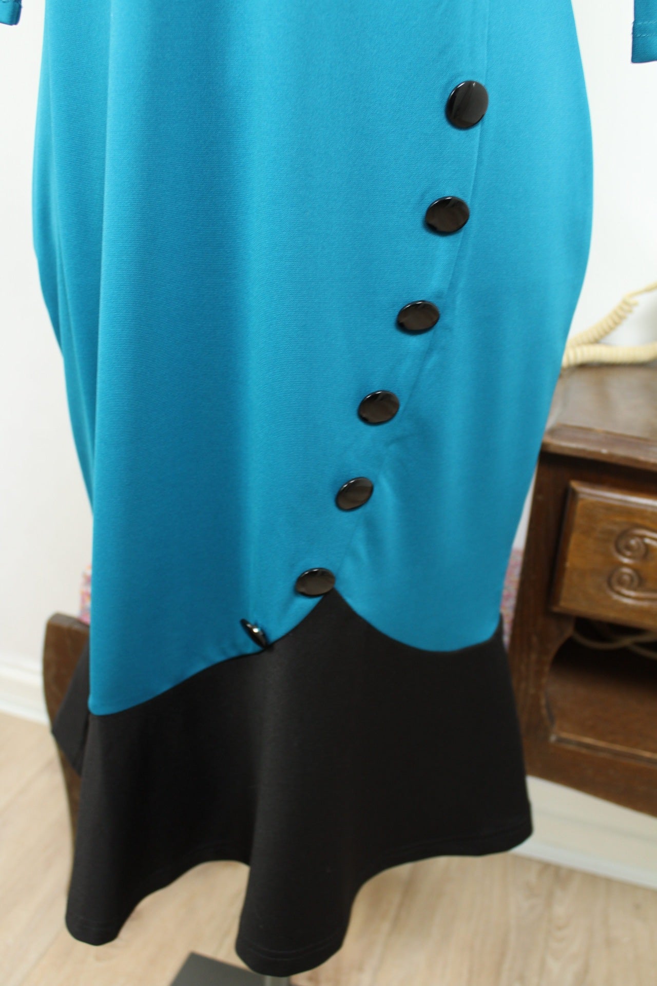 🌸🍒Robe pin-up bleu intense coupe sirène - Nice Forever - Taille 38🍒🌸