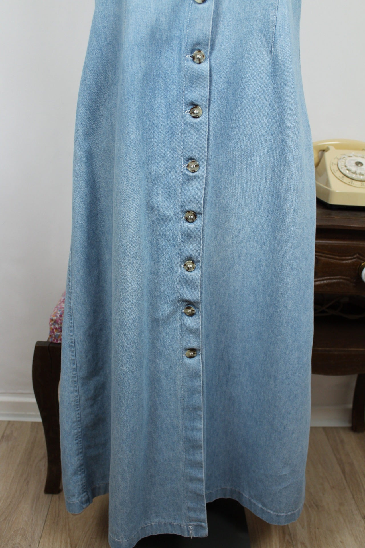 🌸🍒Robe longue en jean vintage 90's Vincenzo 100% coton - Taille 36 / petit 38🍒🌸