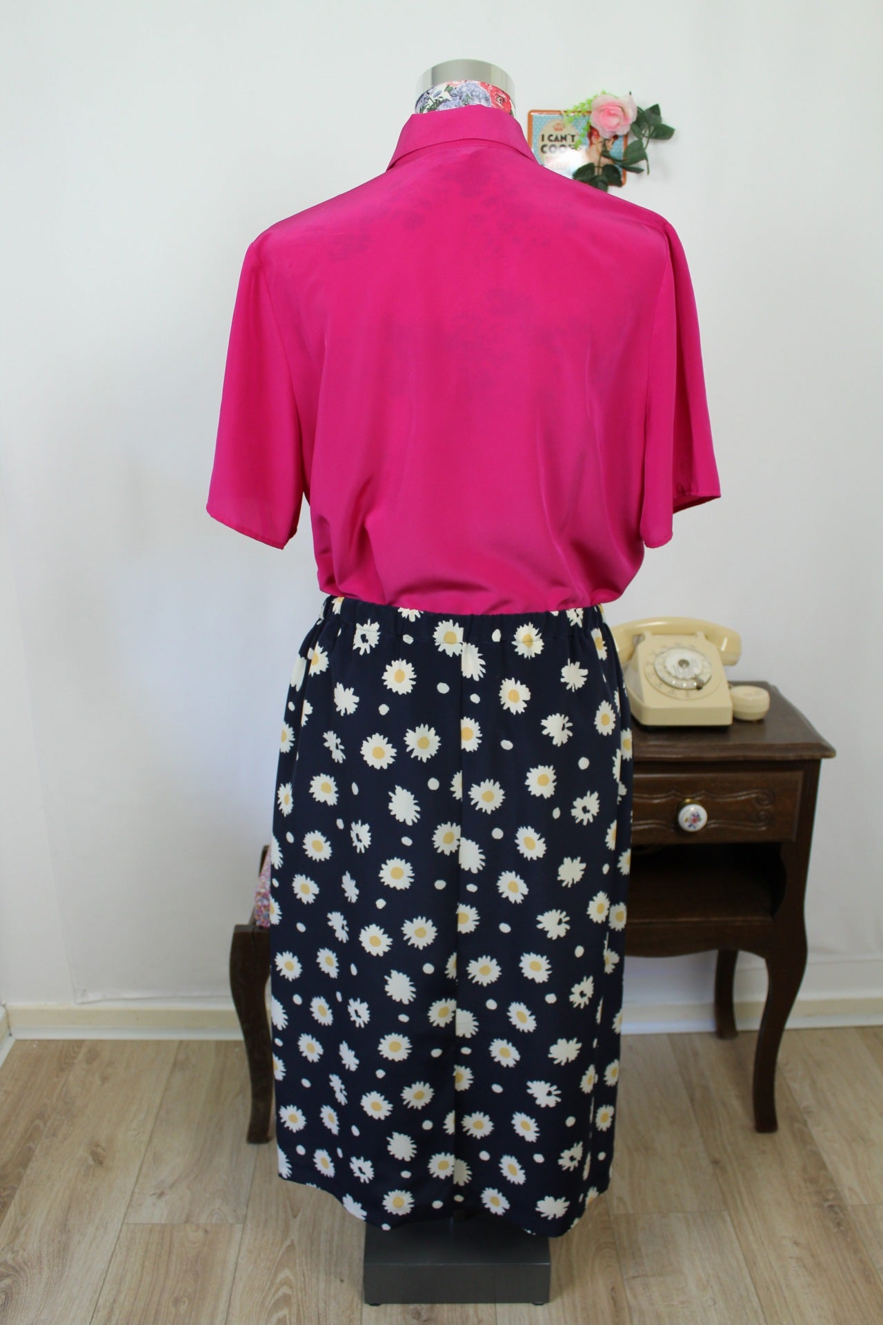 🌸🍒Jupe vintage 80/90s imprimée marguerites - Marcelle Griffon - Taille 42/44🍒🌸