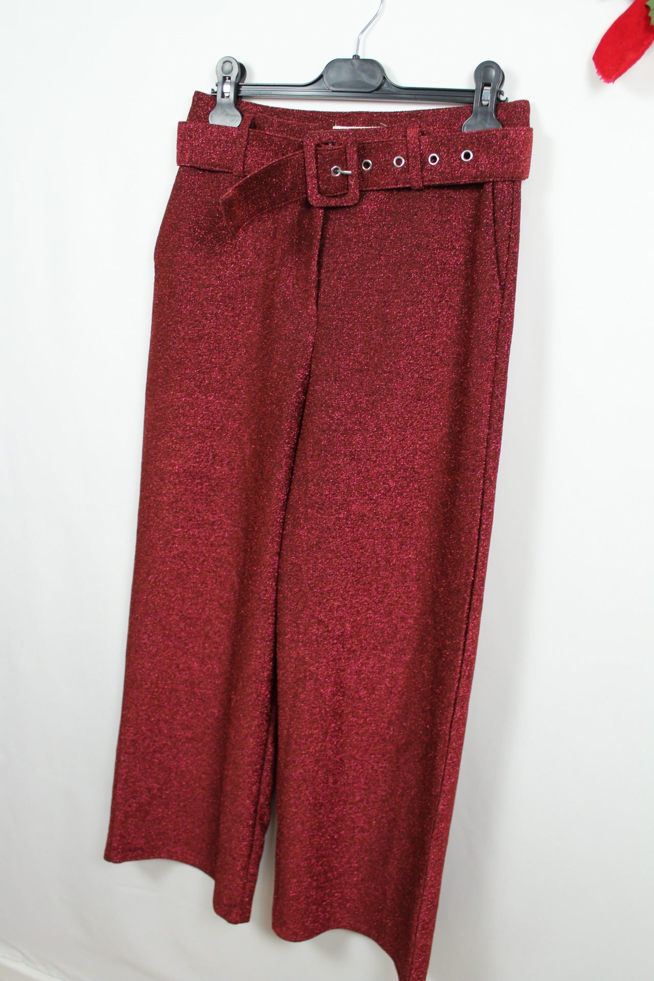 ✨Pantalon pailleté rose/violet Vila de soirée à jambes larges - T.36✨