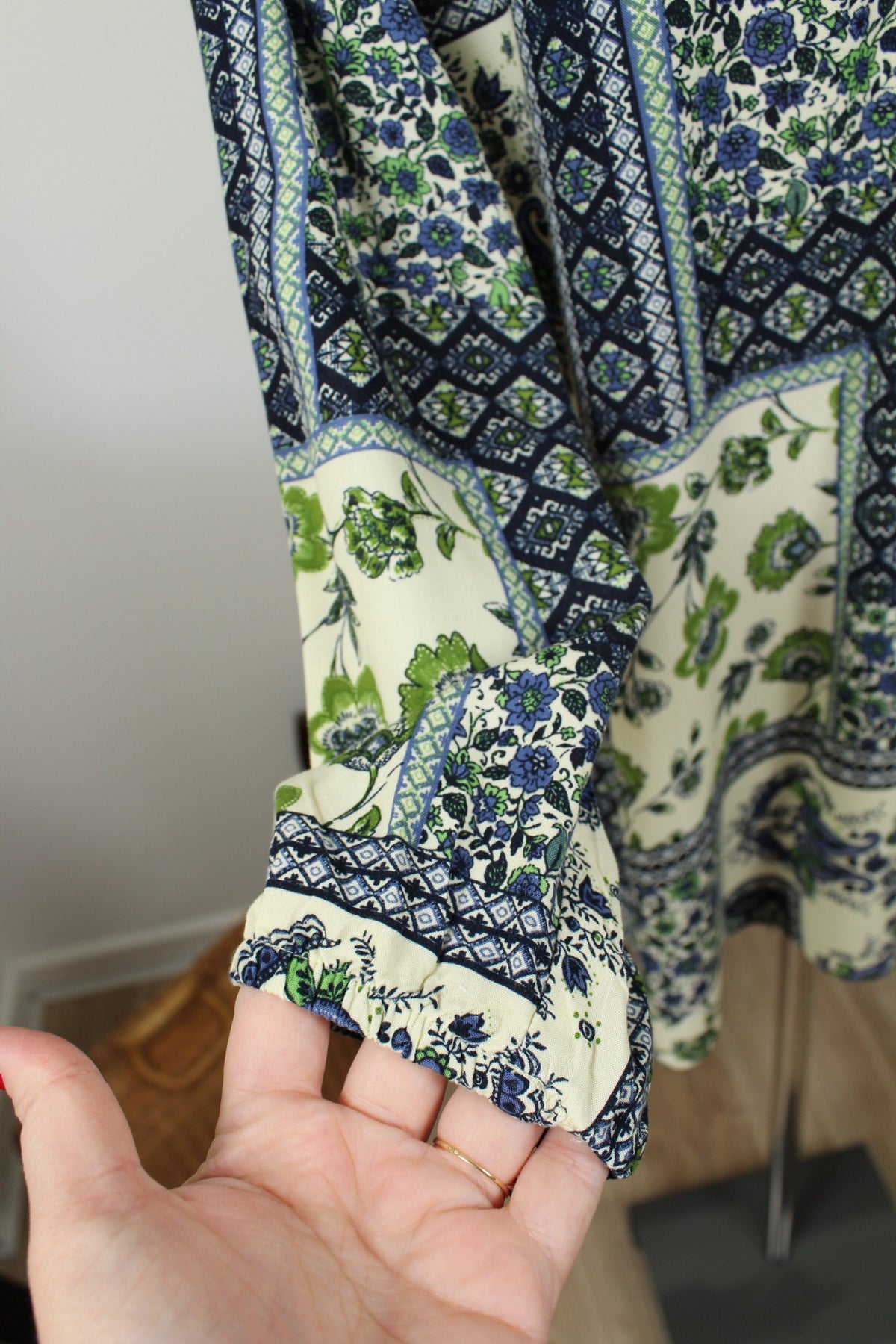 Blouse imprimée patchwork bohème chic - coton made in Vietnam - Taille 44/46