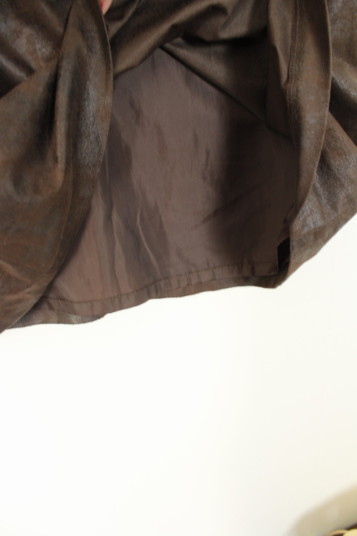 Jupe vintage années 90/2000 Julie Guerlande marron effet daim texturé oldschool - Taille 40