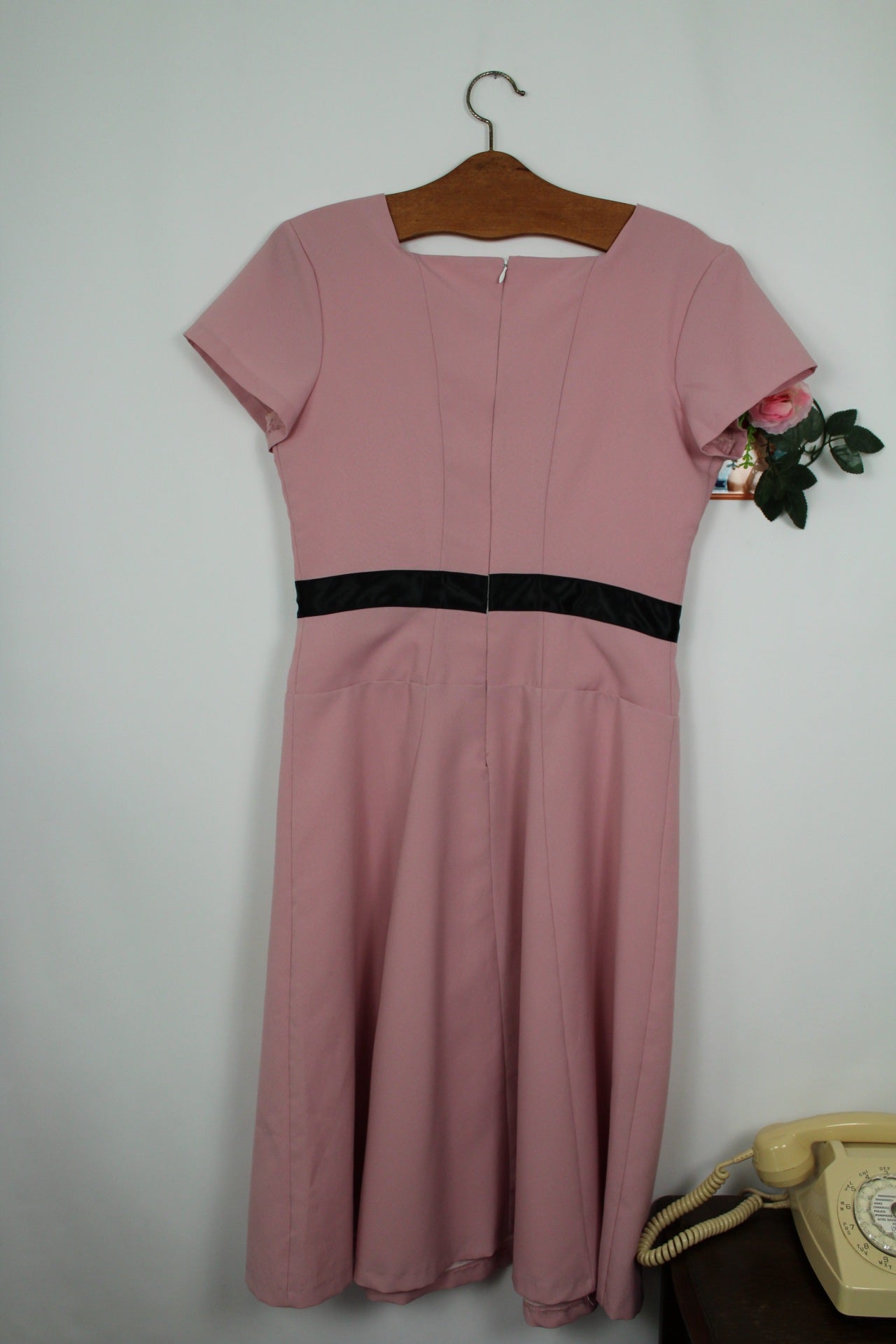 🌸🍒Robe rose poudrée années 2000 marque MIKAROSE inspiration rétro pin-up 50's - Taille 38🍒🌸