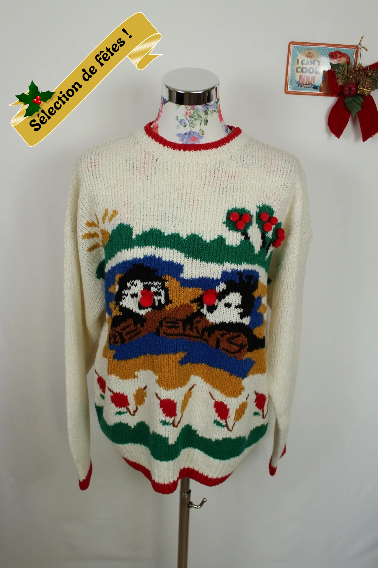✨Pull de Noël vintage 80's ultra original - esprit kitsch✨