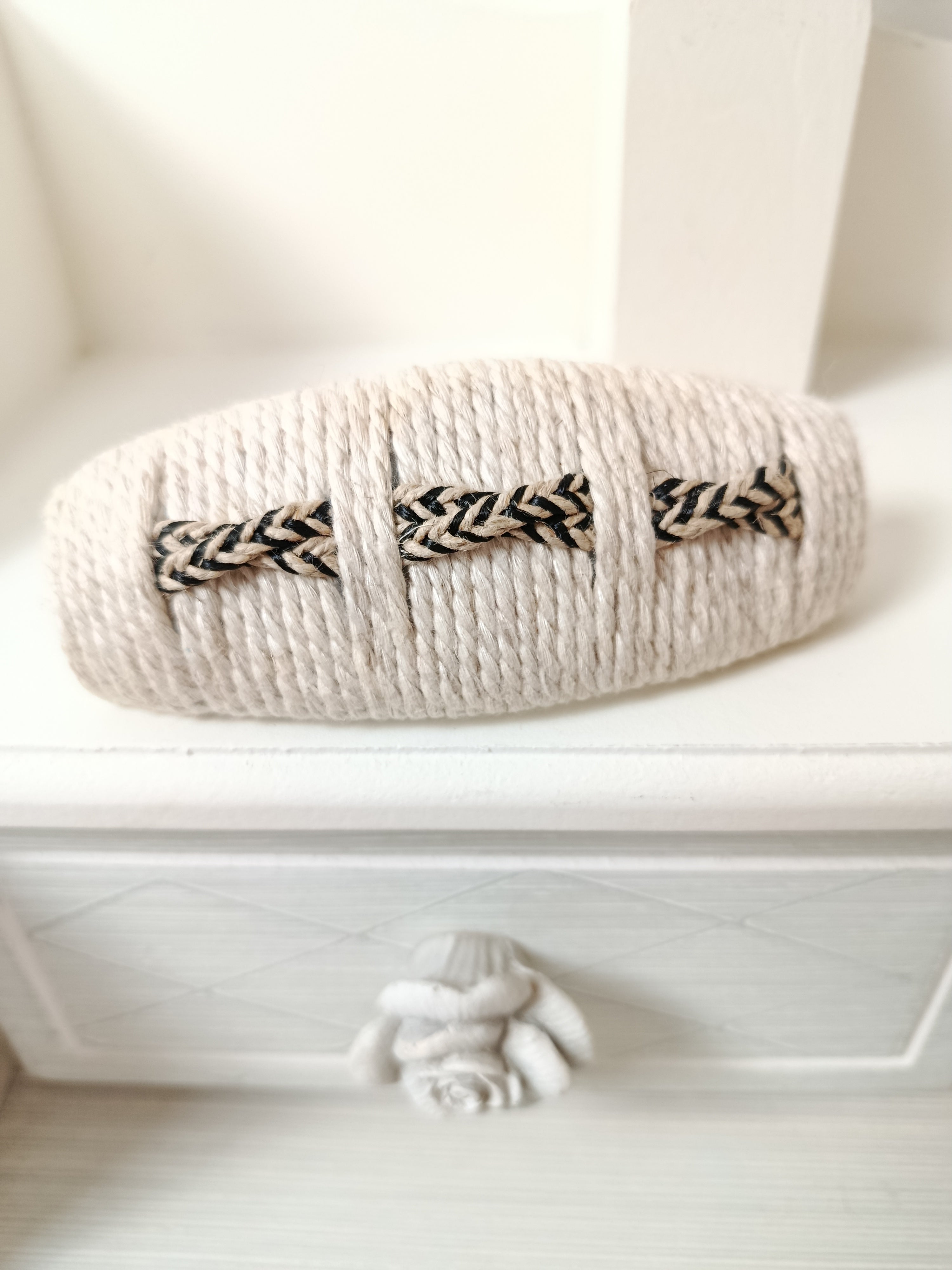 🌸Pince cheveux vintage corde tressée 80's - made in France🍒