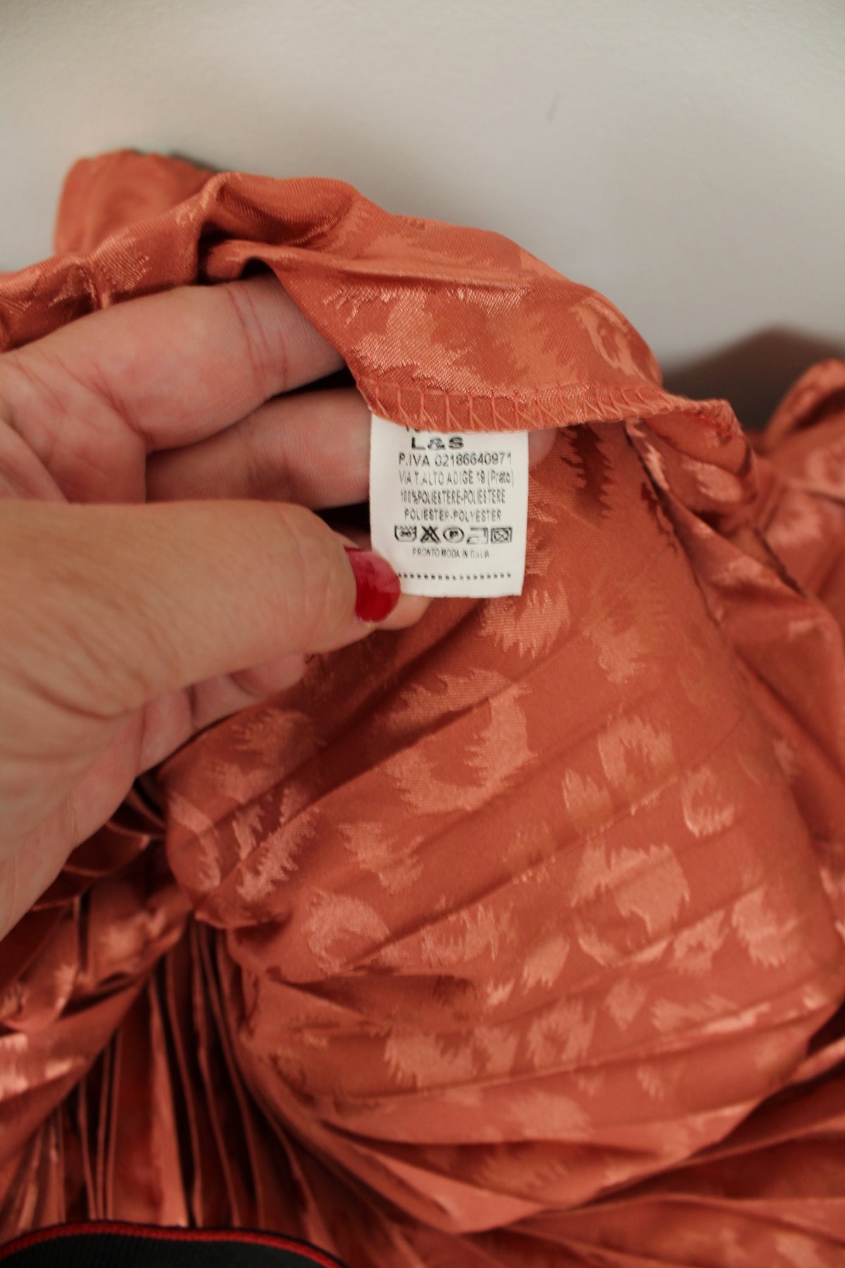 Jupe léopard vintage années 90 plissée made in Italy - terracotta & satinée - Taille 36/38