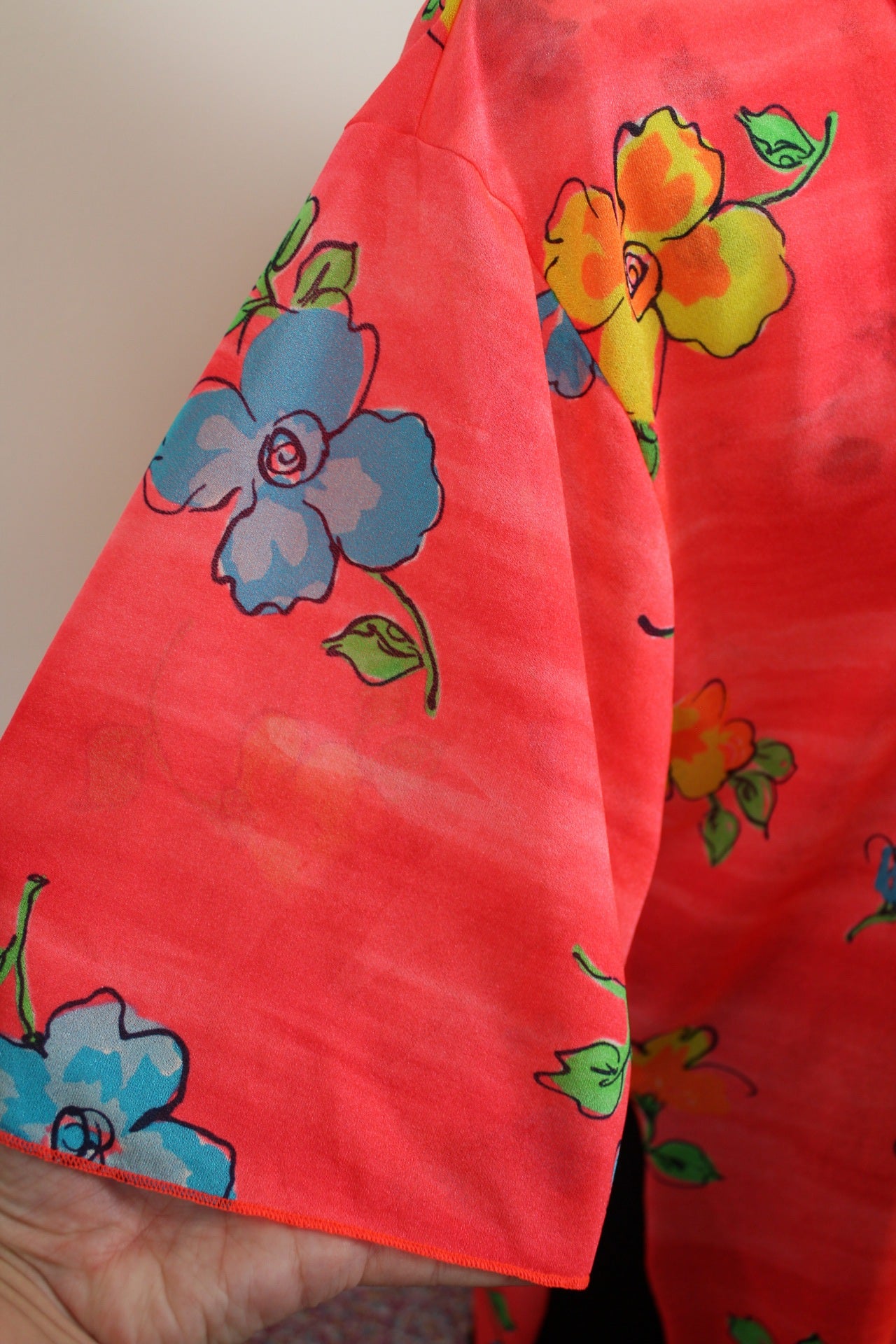 🌸🍒Chemise vintage 90's fleurs de Lys XXL tons chauds - Taille 38/40🍒🌸