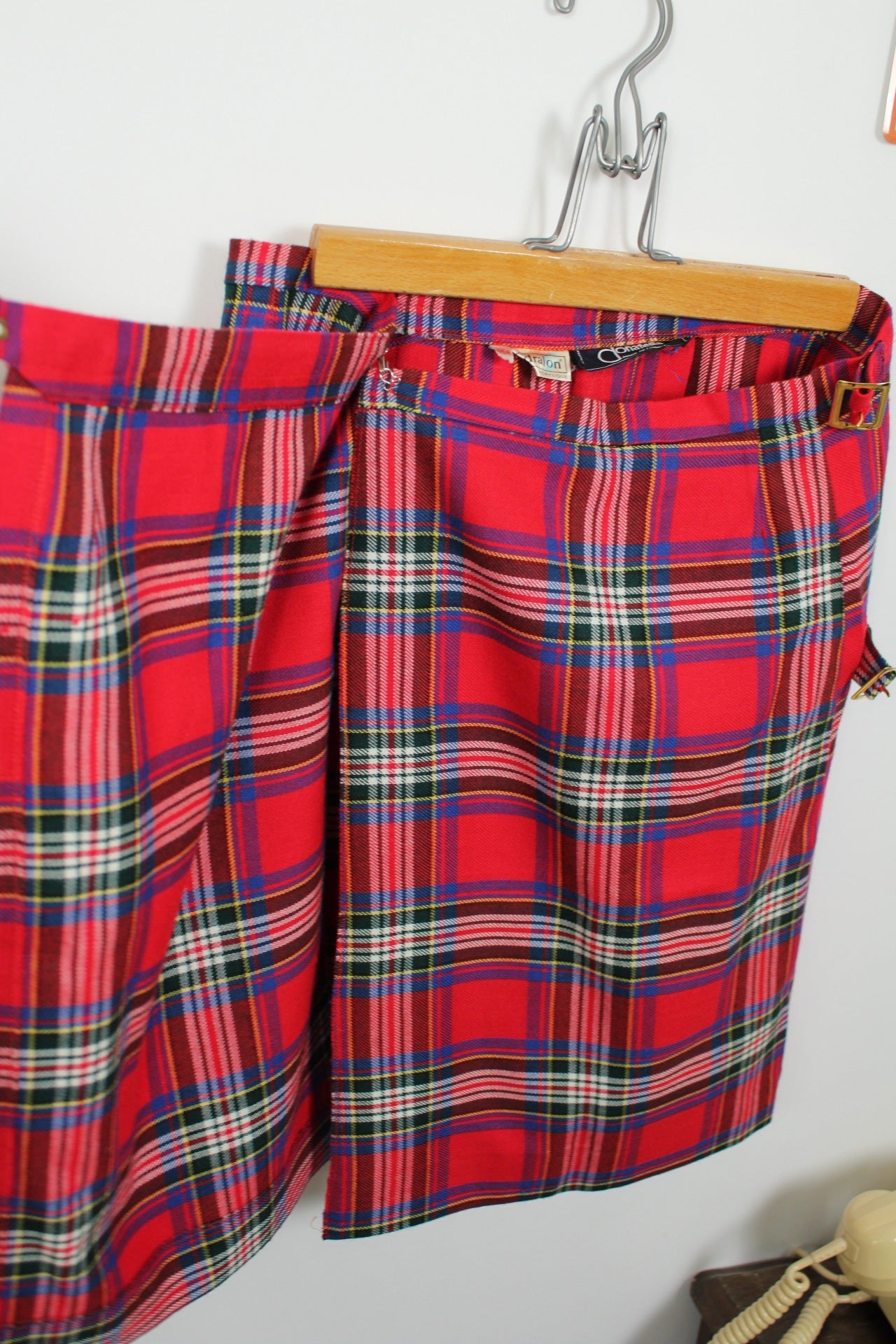 🌸🍒Jupe vintage 70/80's kilt tartan esprit écossais - Taille 38/40🍒🌸