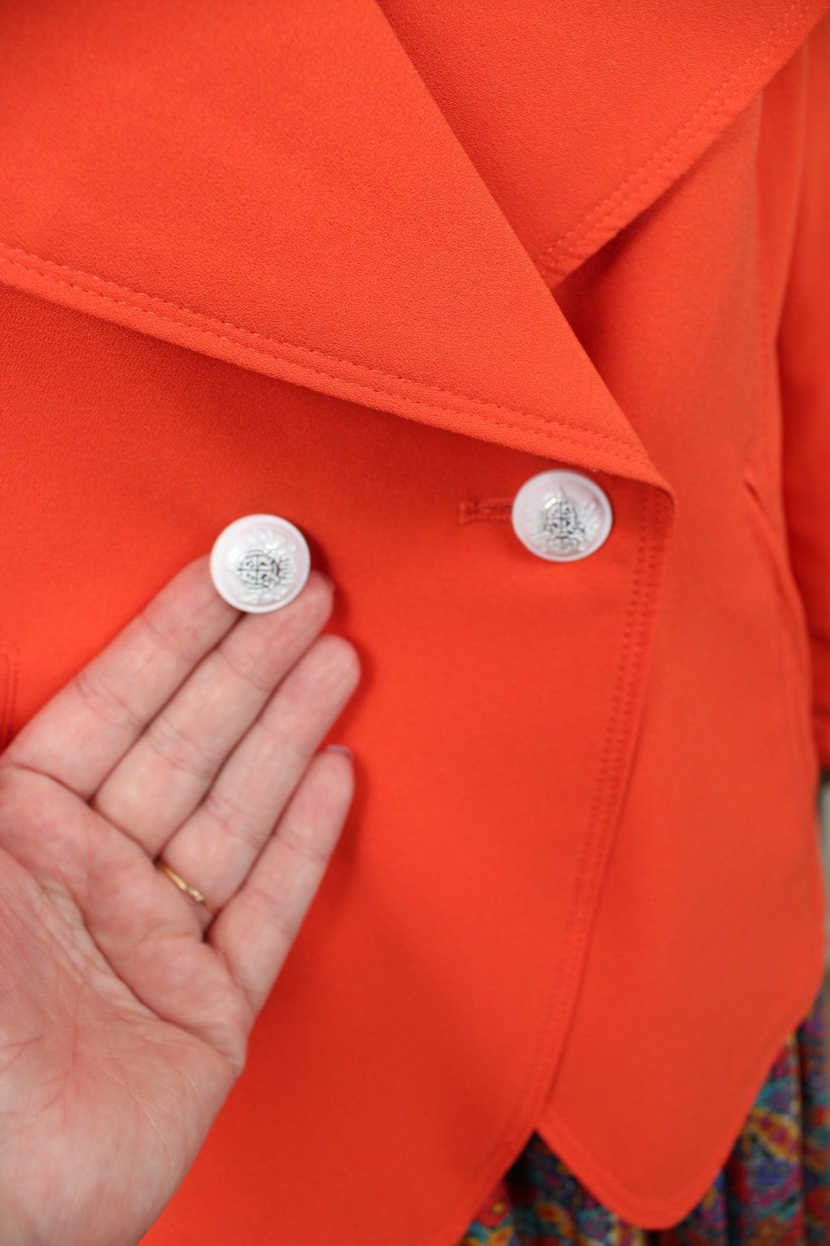 Veste rétro Patrice Breal orange pep's preppy chic années 2000 - Taille 40/42