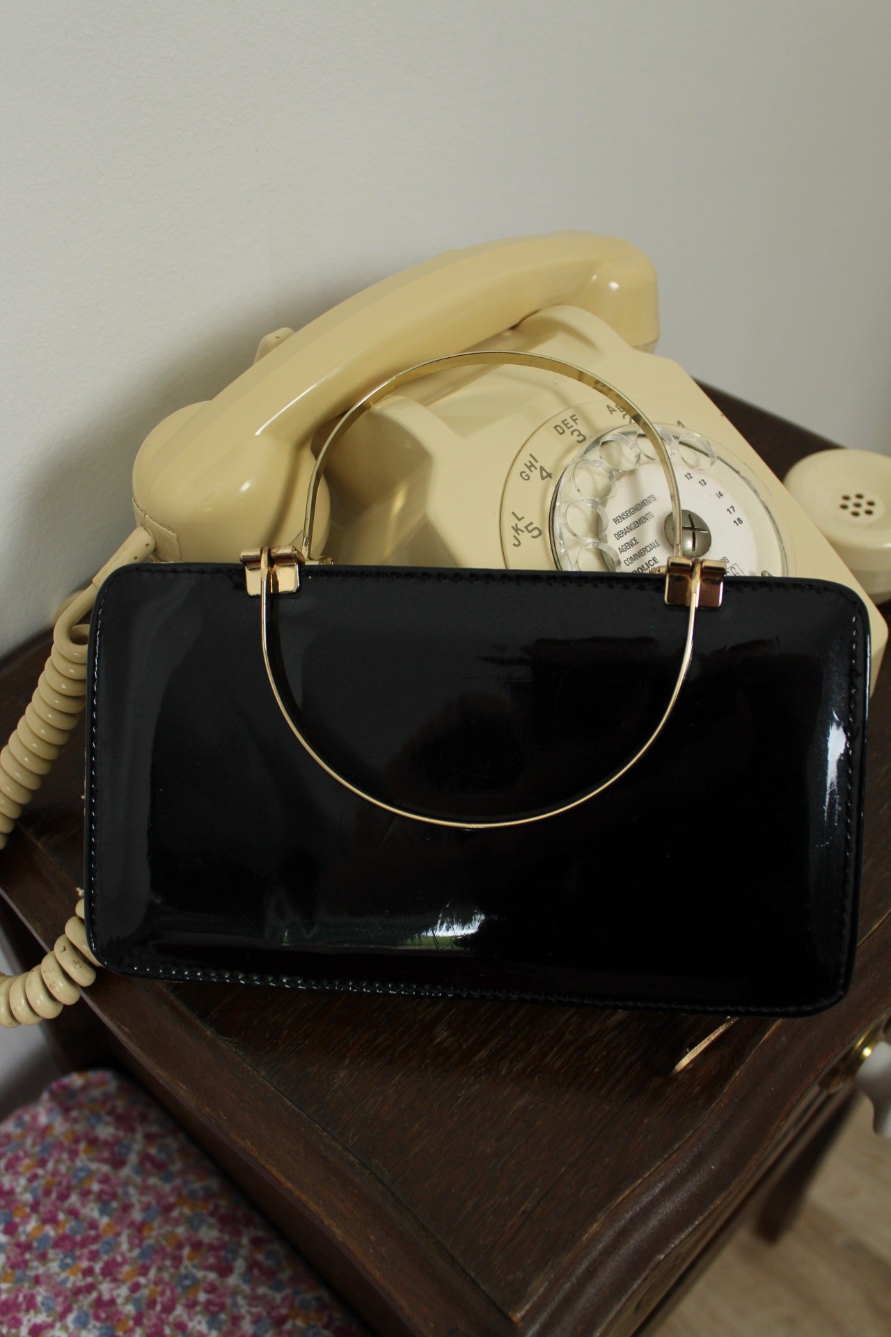 🌸🍒Sac rétro style grand portefeuille à mains esprit 60's🍒🌸