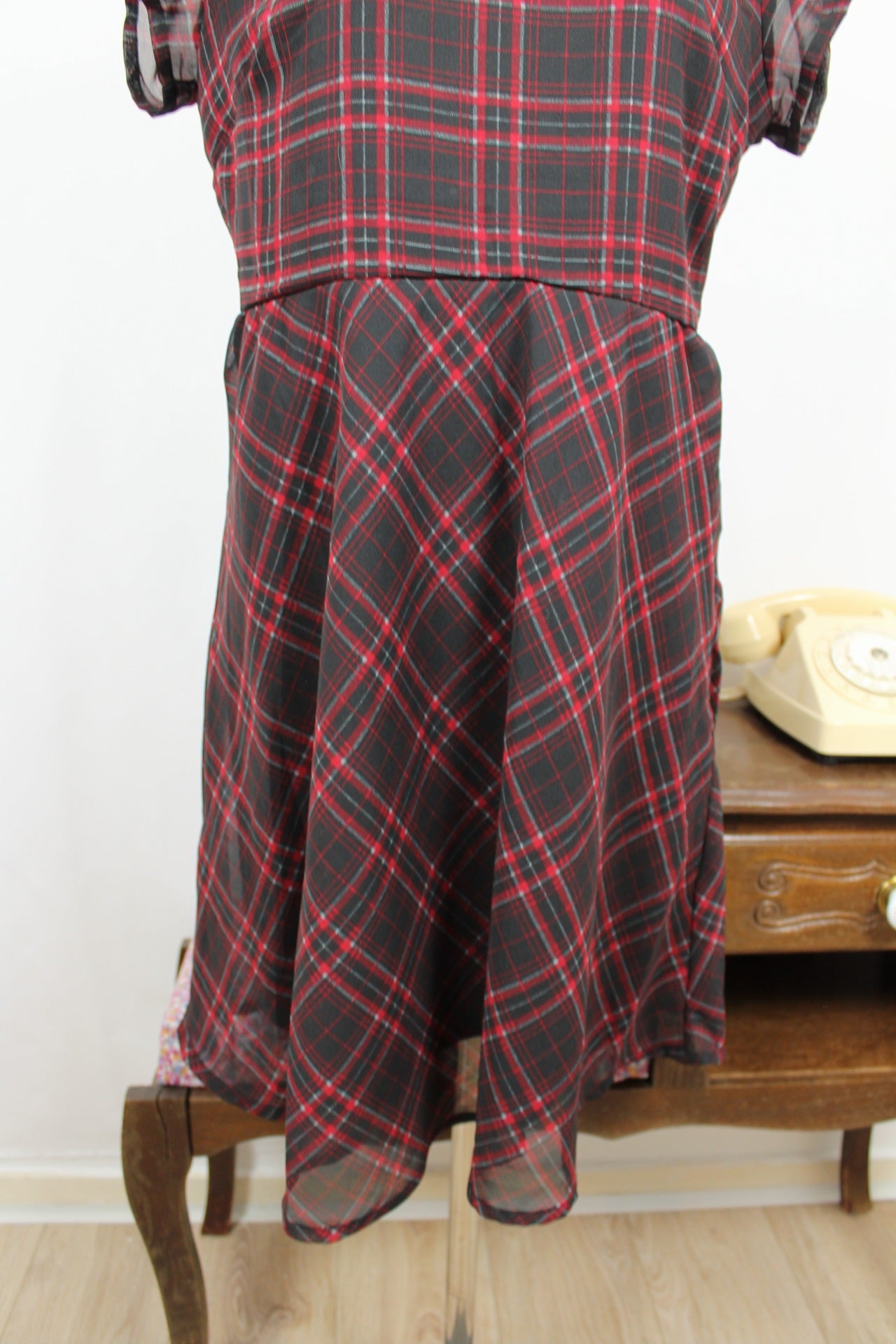 🍒🌸Robe vintage Kiabi 90s/2000s - carreaux pin-up rock & grunge chic - Taille 40🌸🍒