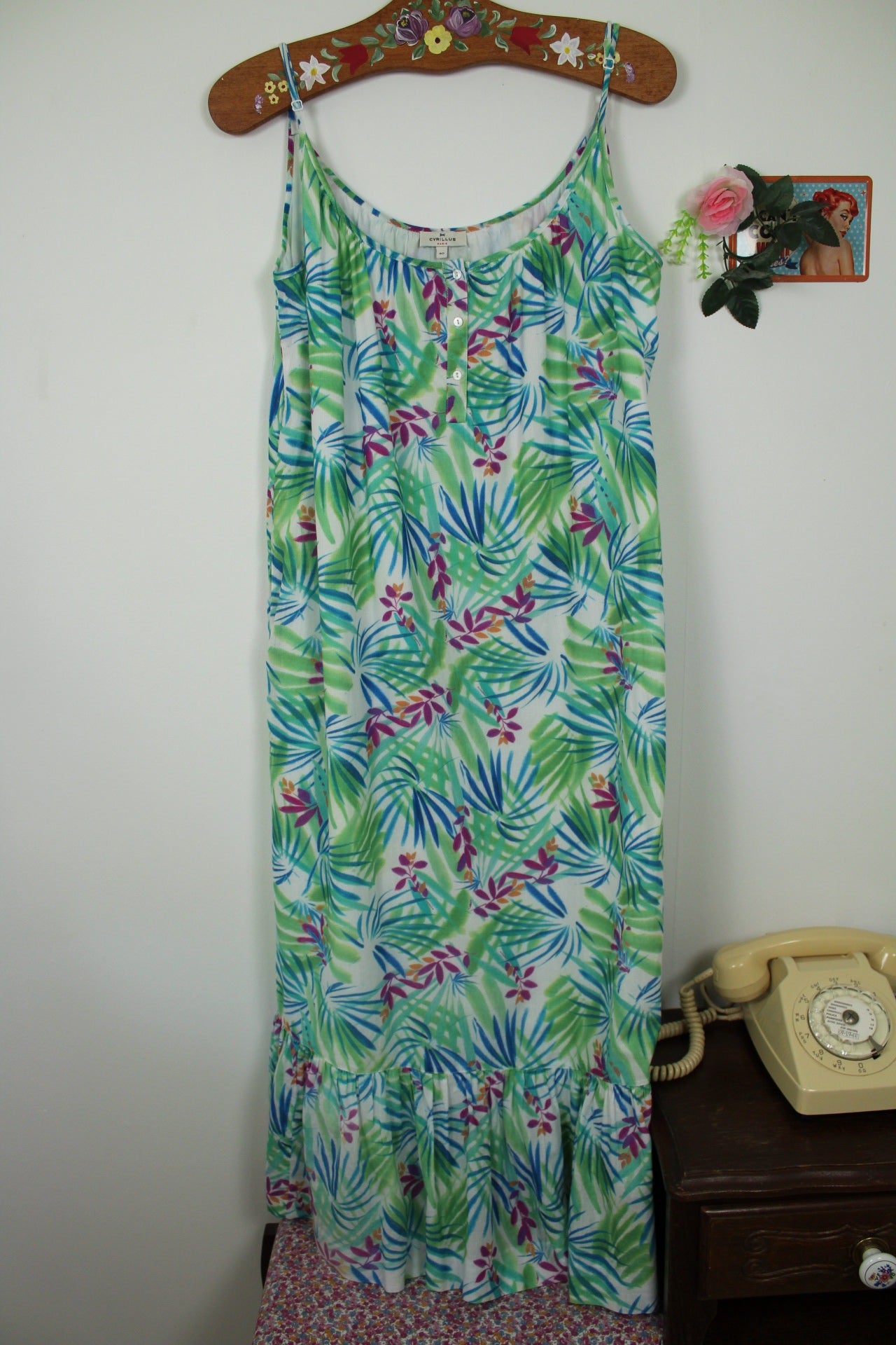 🌸🍒Robe longue tropicale Cyrillus 100% coton summer vibes - Taille 40/42🍒🌸