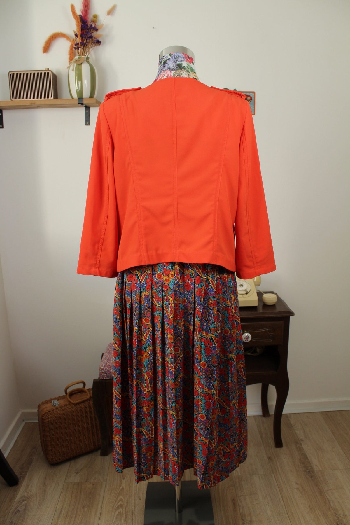 Veste rétro Patrice Breal orange pep's preppy chic années 2000 - Taille 40/42