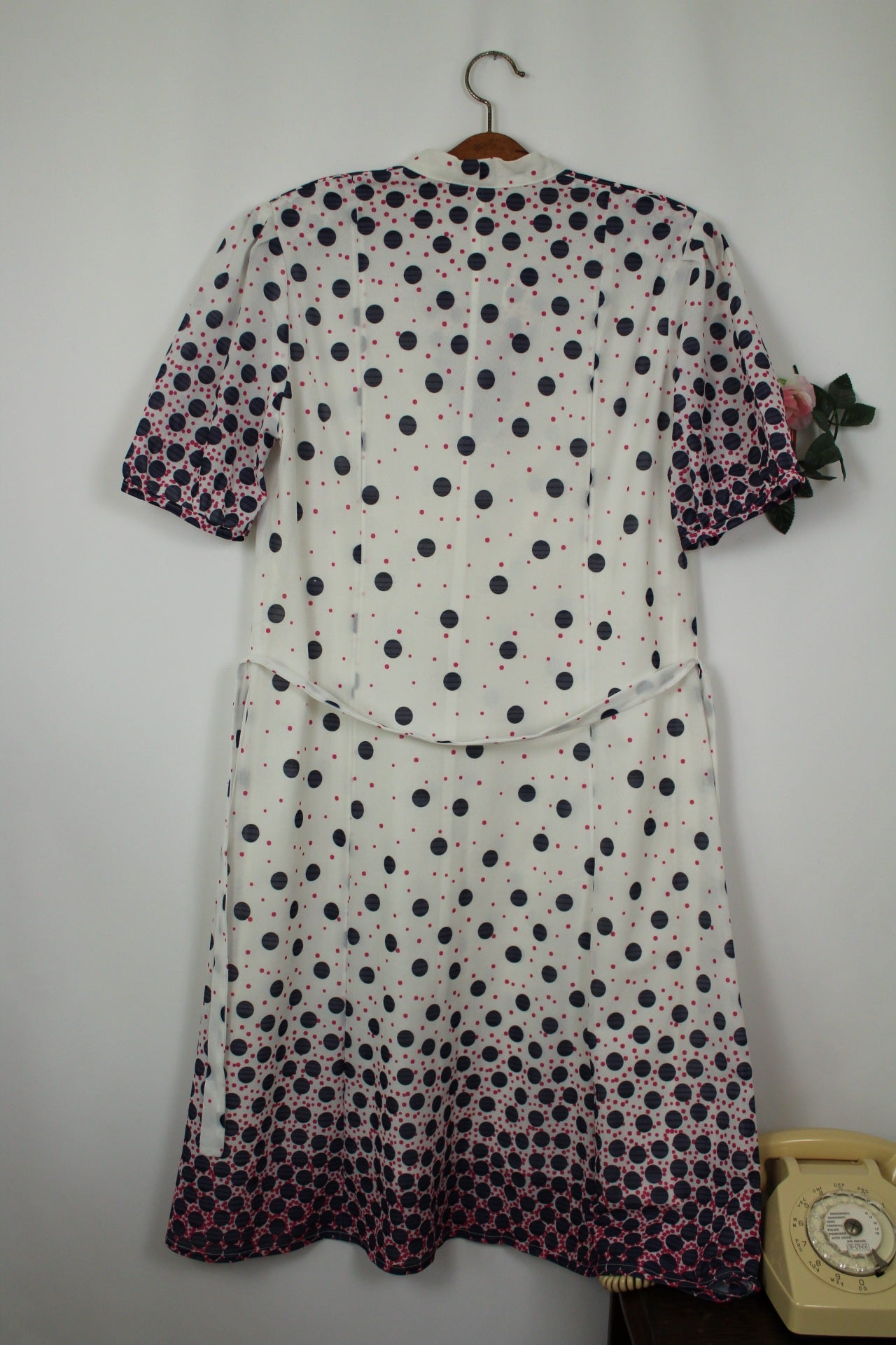 🌸🍒Robe vintage 70/80's col lavallière pois graphiques avec effet dégradé - Taille 40 - petit 42🍒🌸