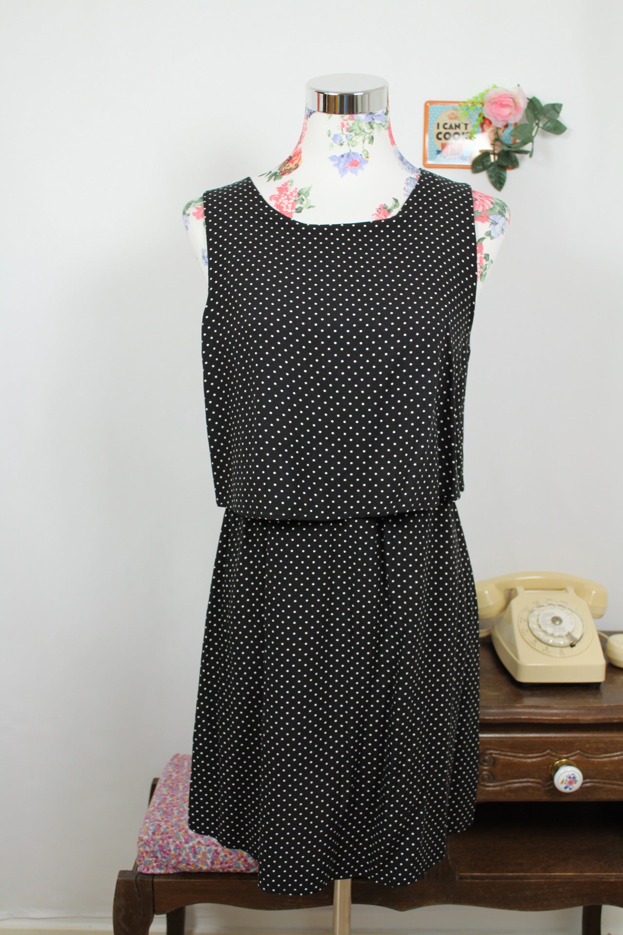 🌸🍒Robe fluide à pois Pigalle - style rétro pin-up rockabilly - Taille 38🍒🌸