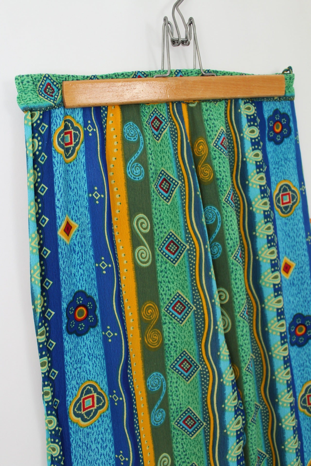 🌸🍒Pantalon vintage 90's fluide imprimés verticaux graphiques ultra colorés - Taille 38🍒🌸
