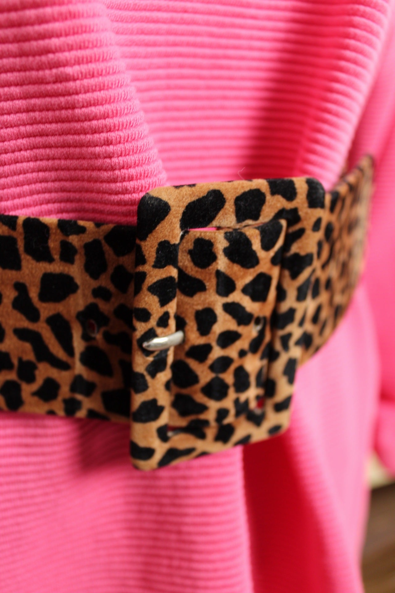 🌸🍒Ceinture vintage léopard 80/90's effet daim - Taille 85🍒🌸