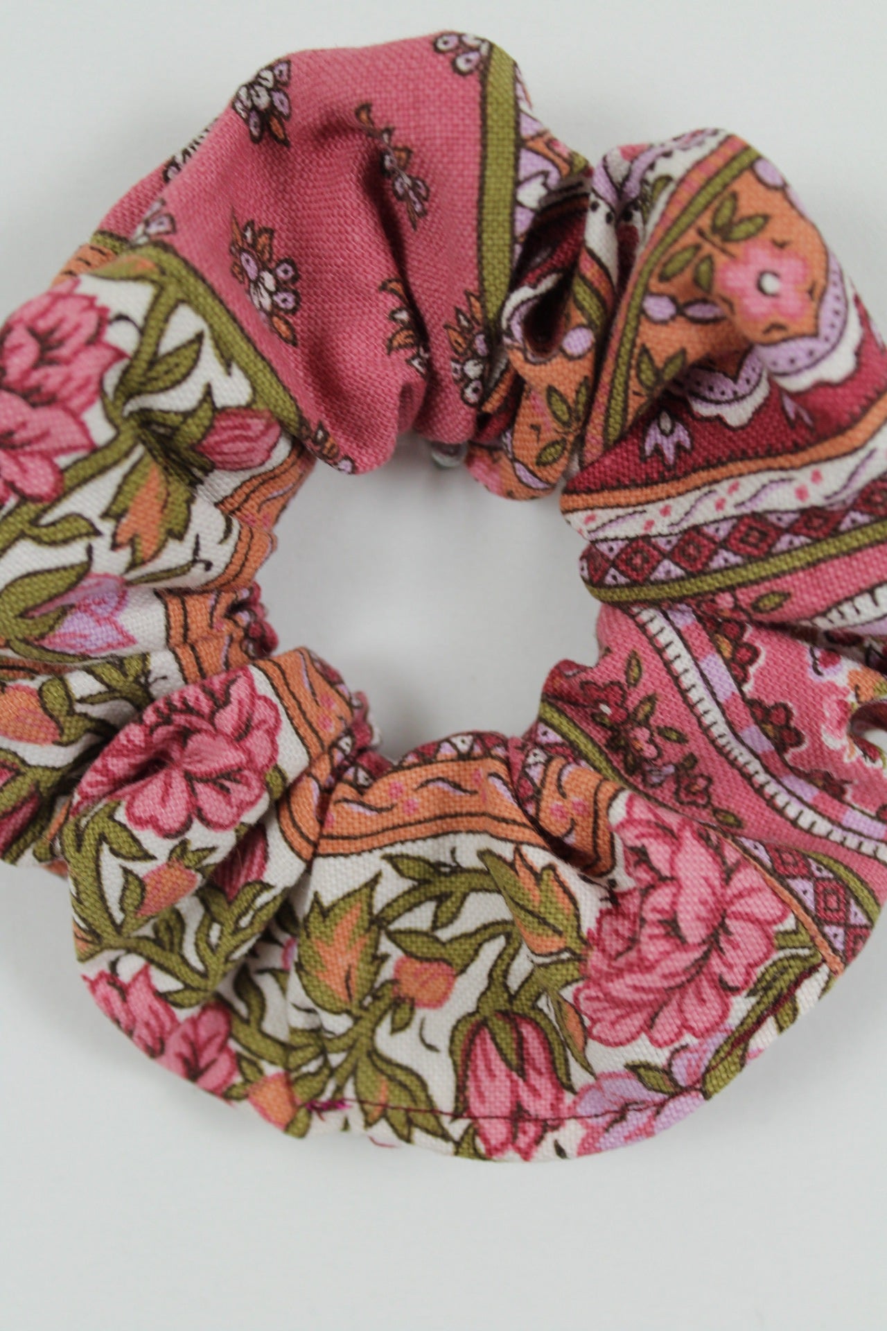 🎀Chouchou vintage rose poudré foncé années 70/80s floral romantique🎀