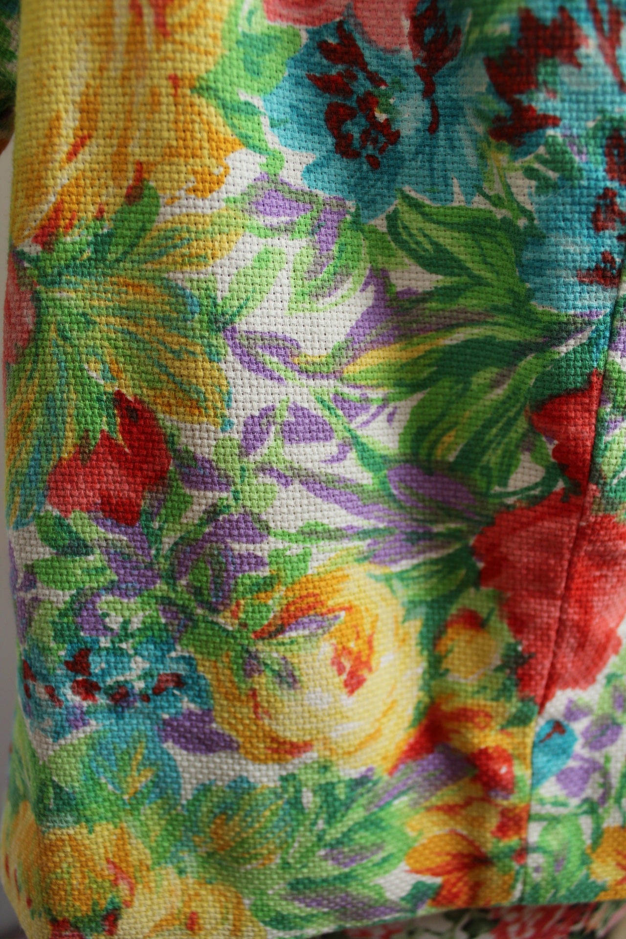 🌸🍒Blouse manches courtes vintage 70's imprimé floral dense - jardin romantique - Taille 42/44🍒🌸