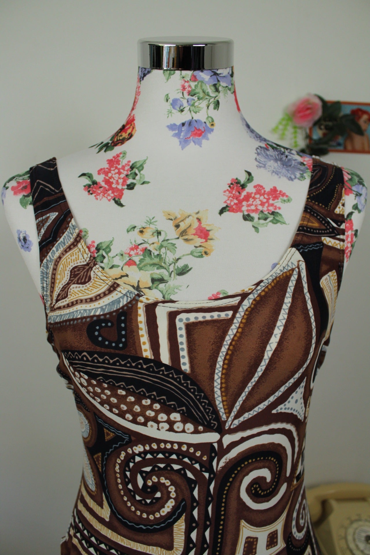 🌸🍒Maillot de bain vintage 80/90's une pièce style ethnique - Taille 38/40🍒🌸