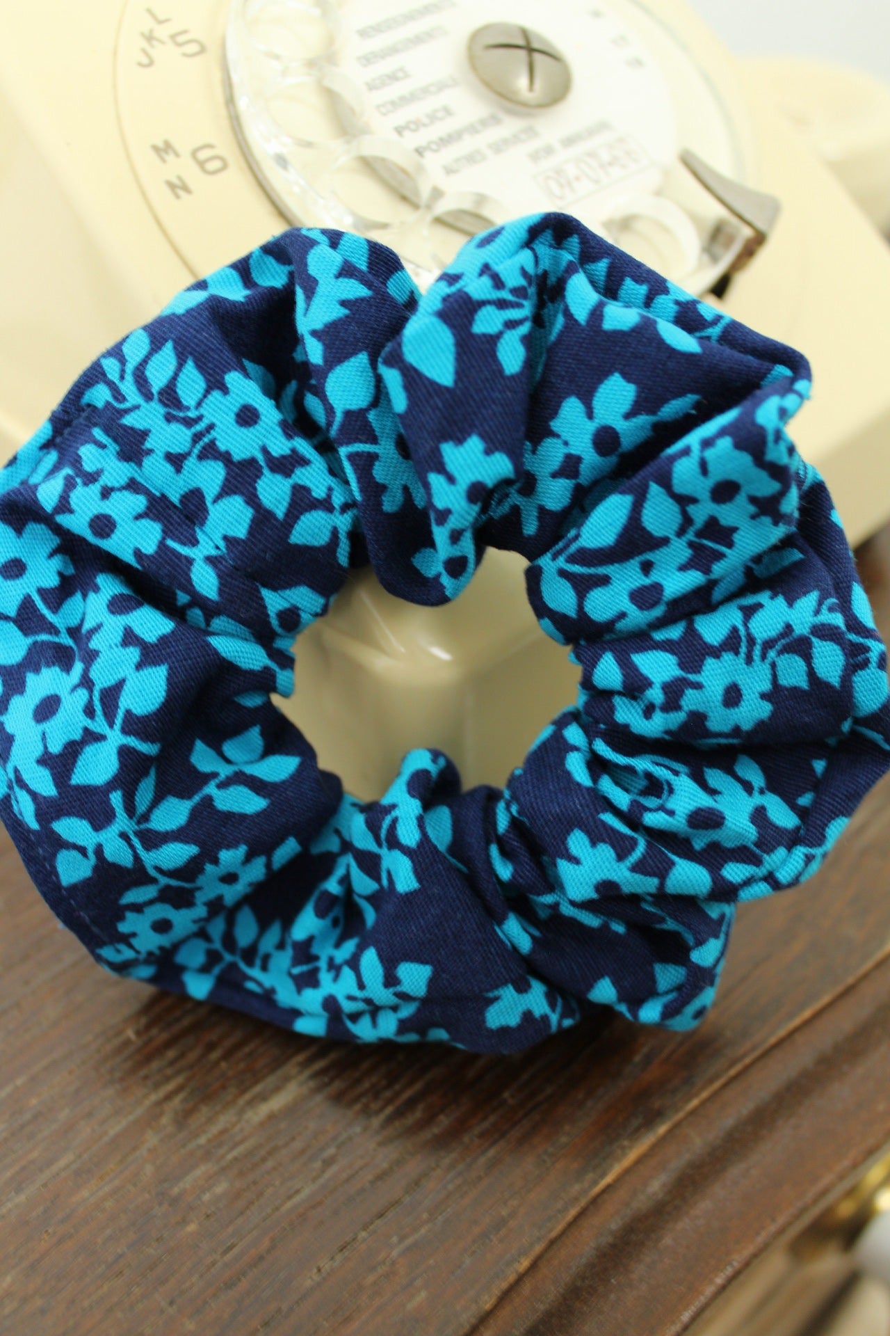 🎀Chouchou marine fleurs bleues pep's🎀
