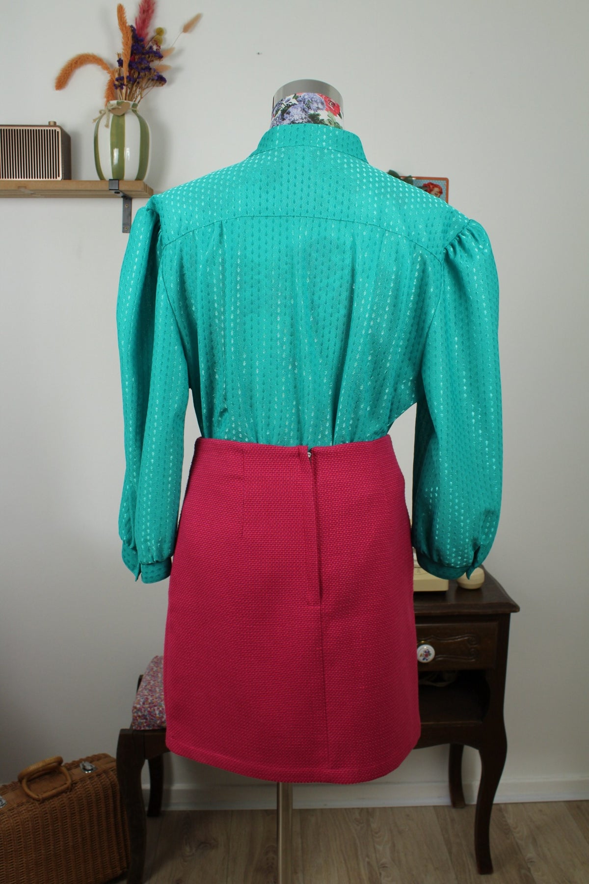 Jupe rose framboise Capsule - tissée façon portefeuille- Taille 38