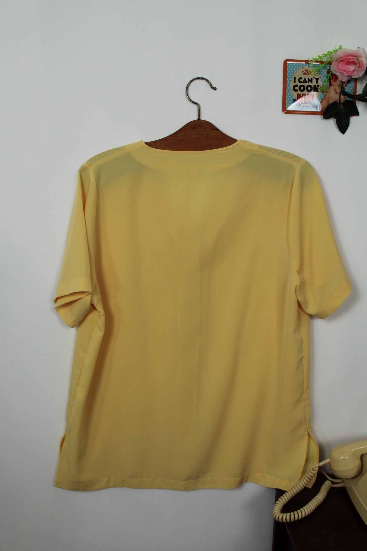 🌸🍒Blouse vintage 90's jaune clair ensoleillé - Taille 42/44🍒🌸