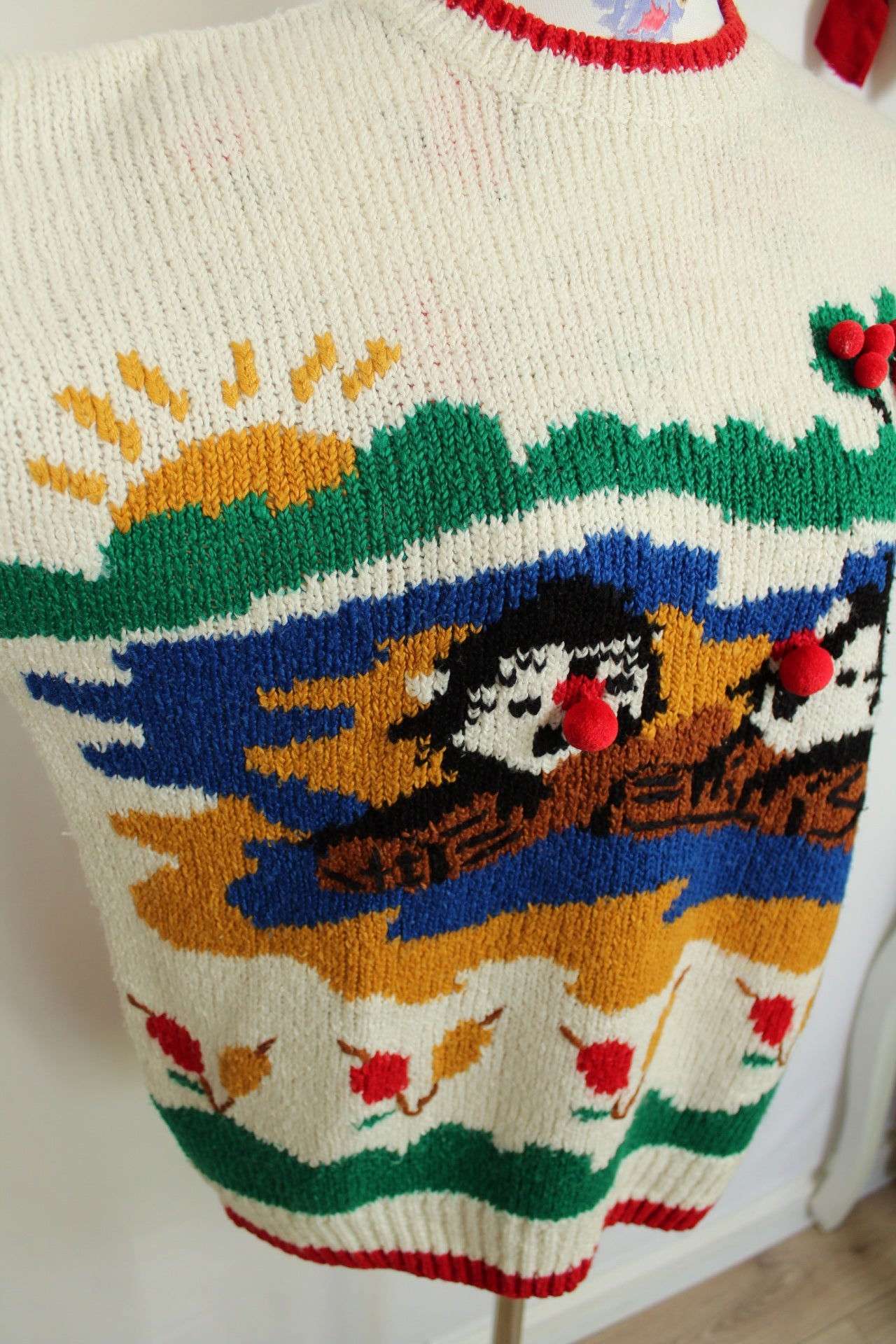 ✨Pull de Noël vintage 80's ultra original - esprit kitsch✨