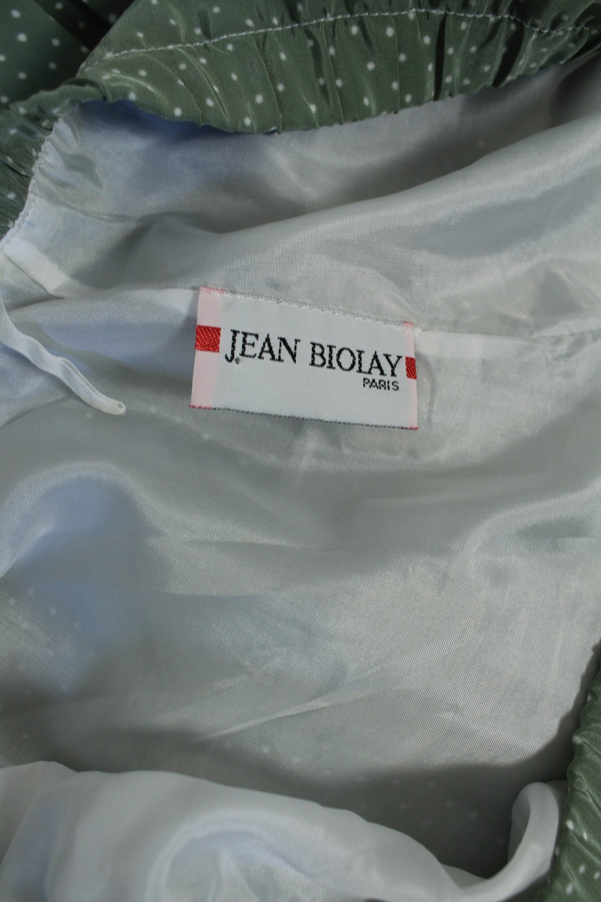 Jupe vintage années 80 style pin-up vert sauge à pois - Taille 42/44