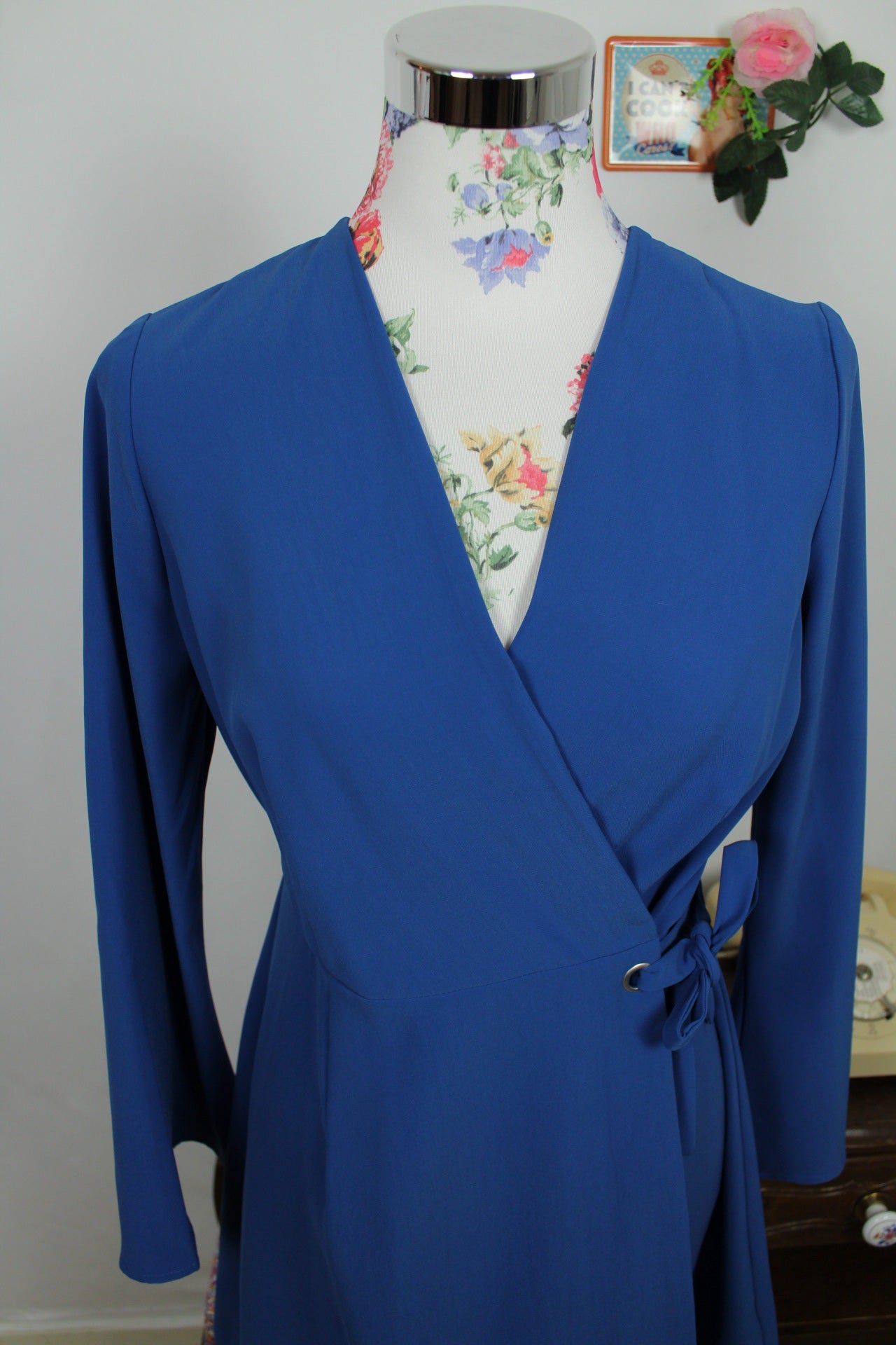 🌸🍒Robe portefeuille Rick Cardona bleu colbat - Taille 36/38🍒🌸