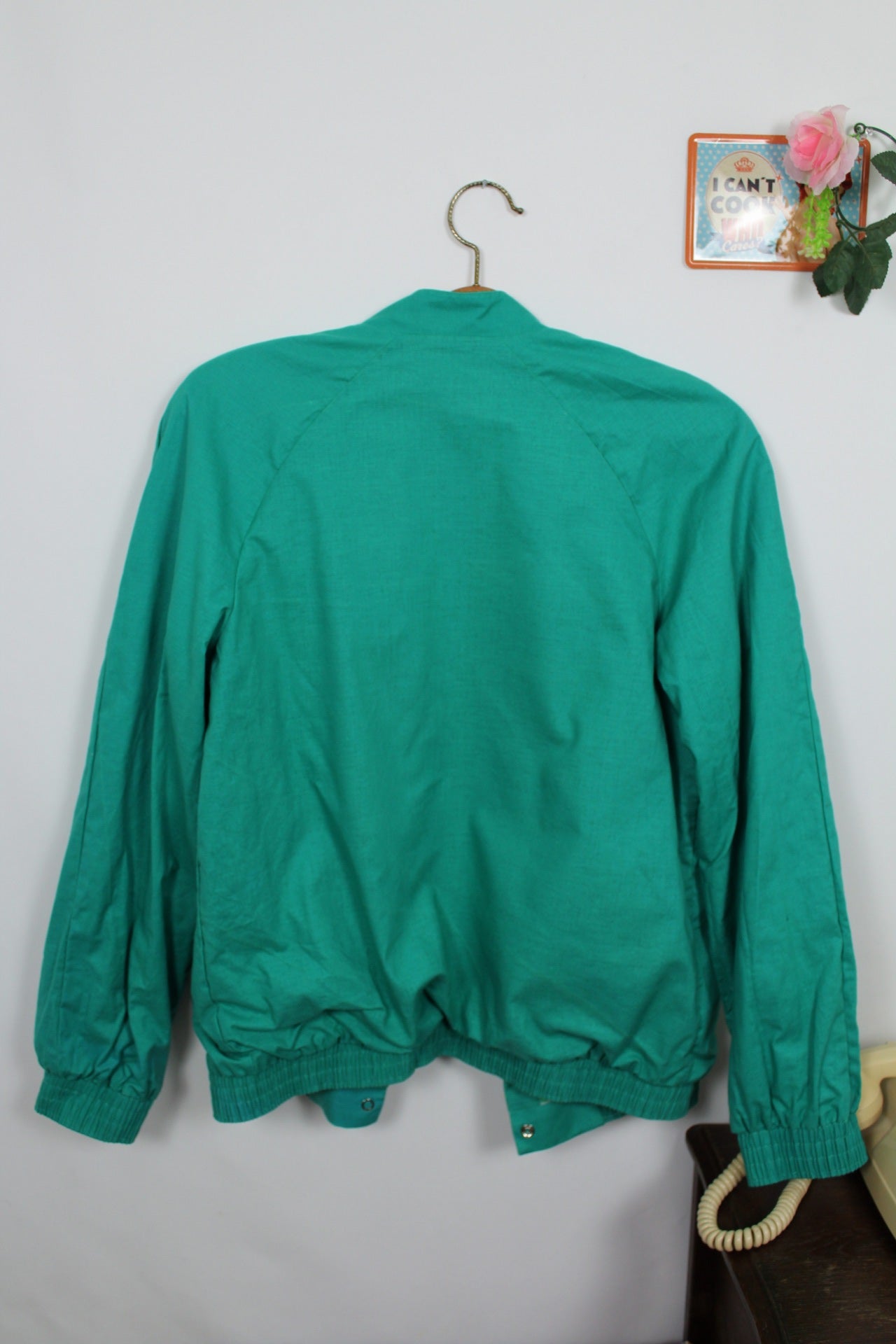 🌸🍒Veste vintage verte 80's en coton esprit bomber - Taille 38/40🍒🌸