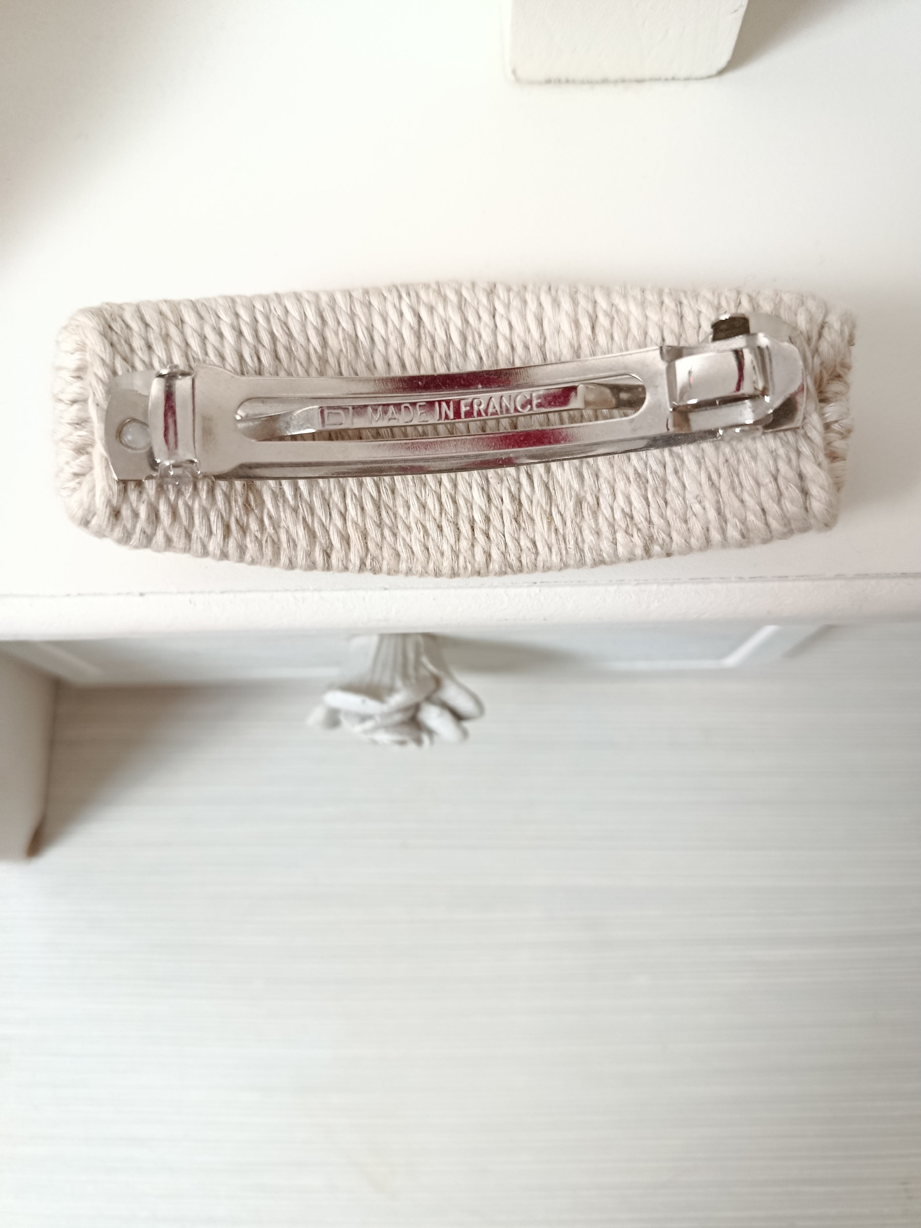 🌸Pince cheveux vintage corde tressée 80's - made in France🍒