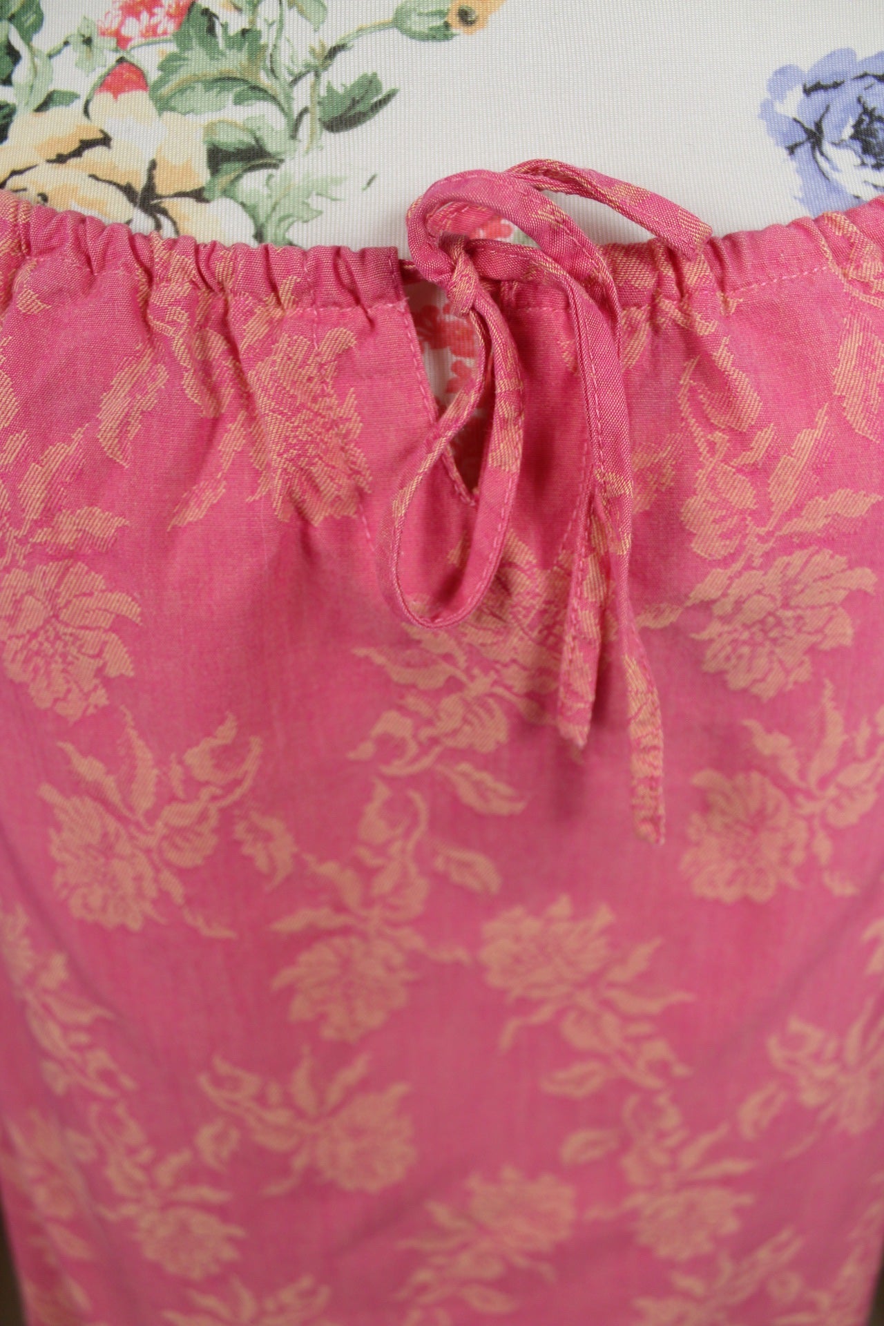🌸🍒Robe vintage 90's Etam rose bonbon & fleurs en relief - 100% coton - Taille 38🍒🌸