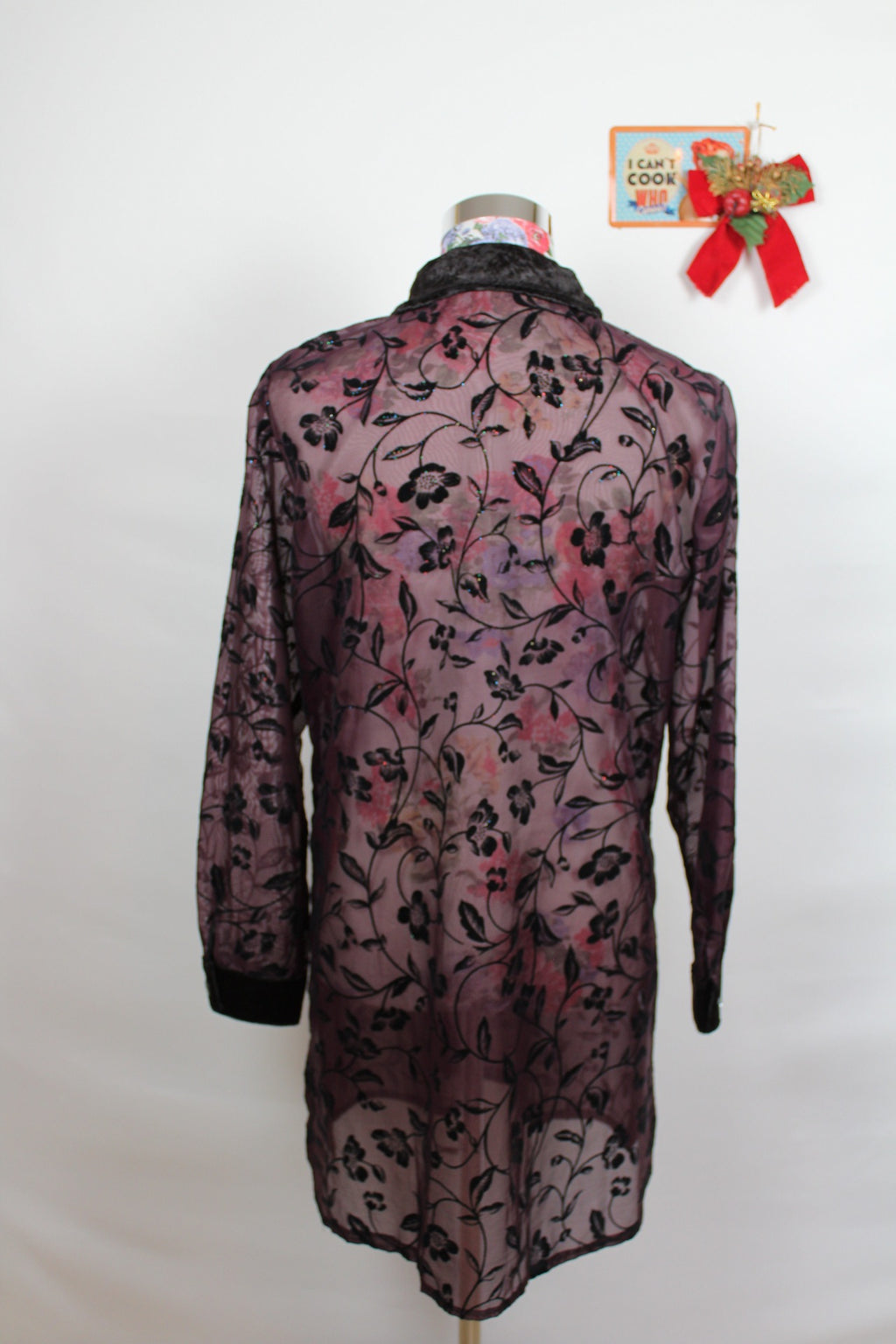 ✨Chemise vintage 90's violette velours & paillettes - élégance mystique✨