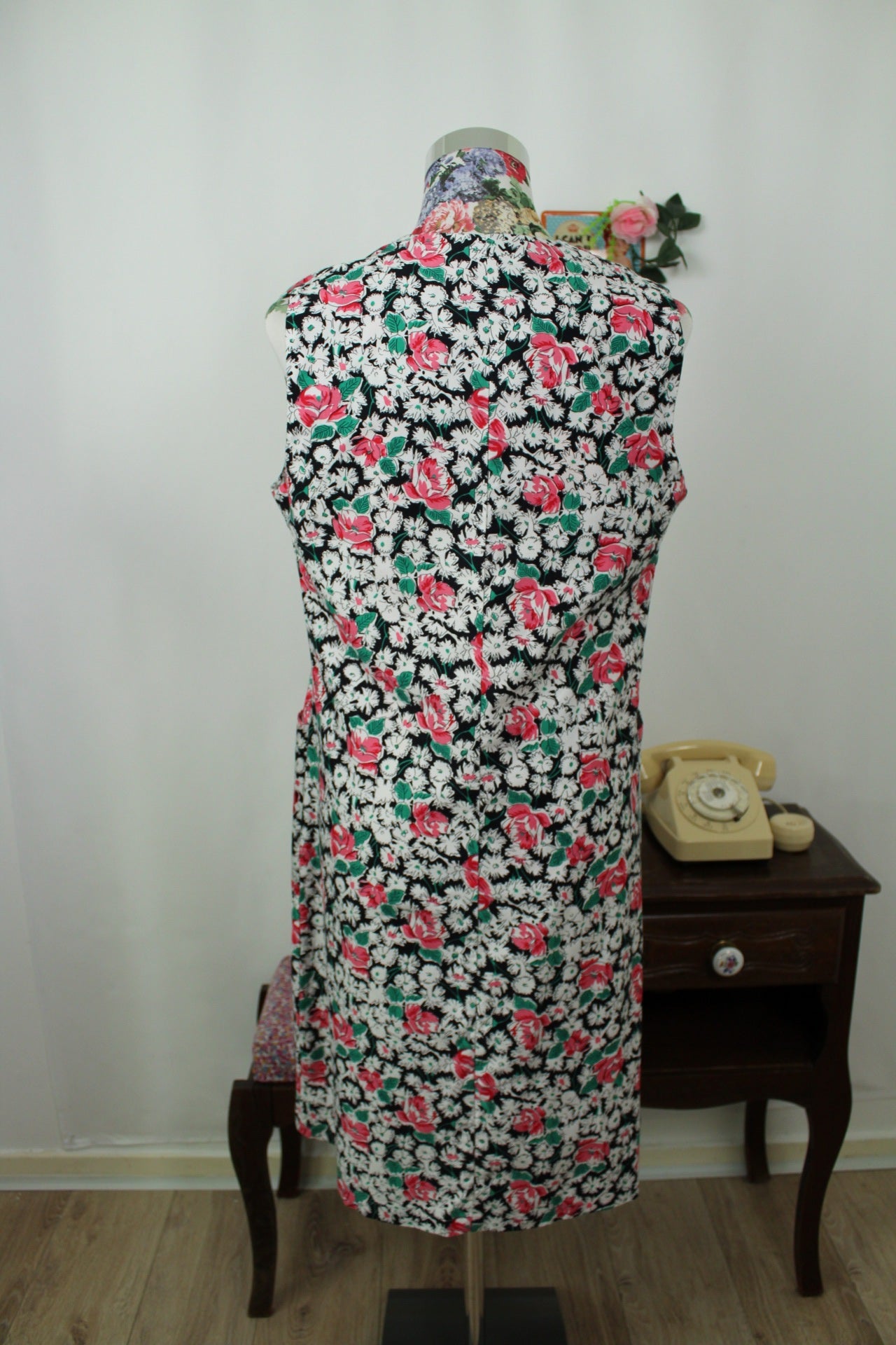 🌸🍒Robe vintage 80's printanière fleurie romantique - Taille 40🍒🌸