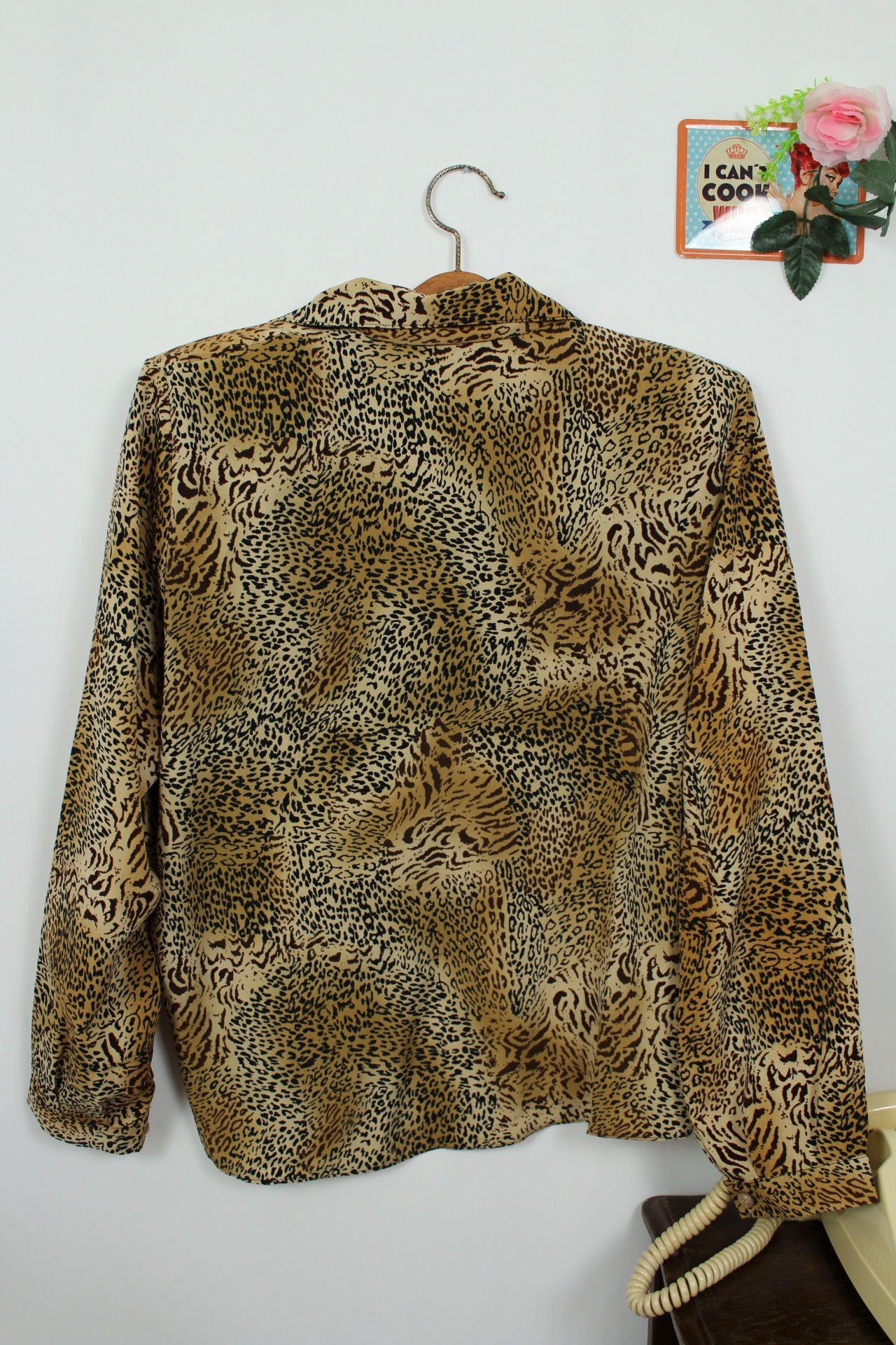 🌸🍒Chemise vintage 80's imprimé animal léopard - Taille 42/44🍒🌸