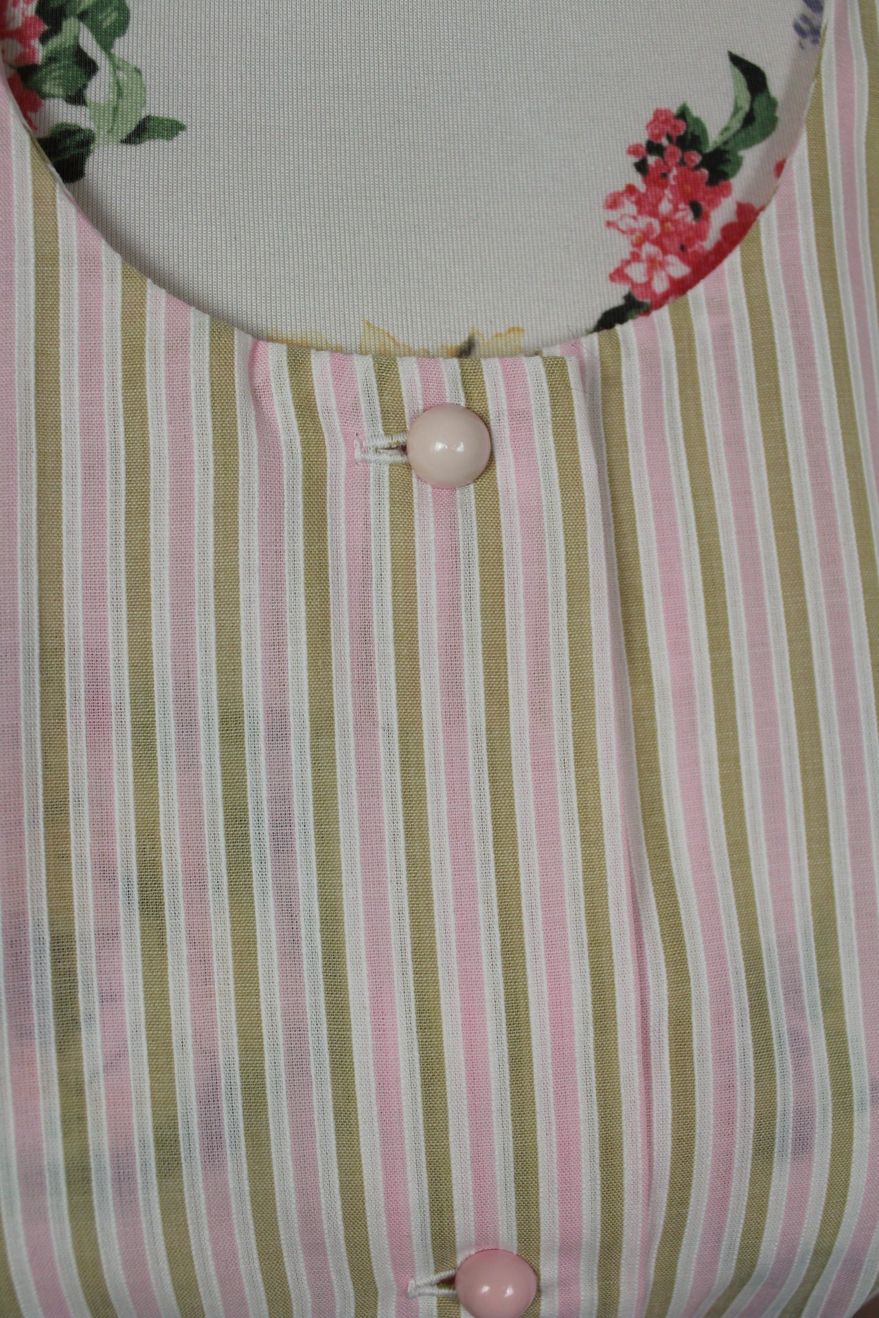🌸🍒Robe d'intérieur vintage 70's cocooning rayée Magaline - Taille 38 🍒🌸
