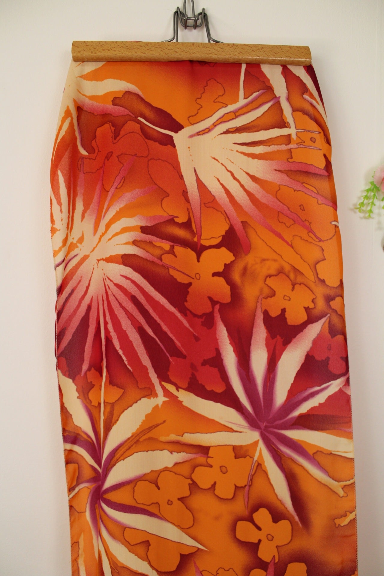 🌸🍒Foulard vintage 90's summer vibes fleuri couleurs chaudes🍒🌸