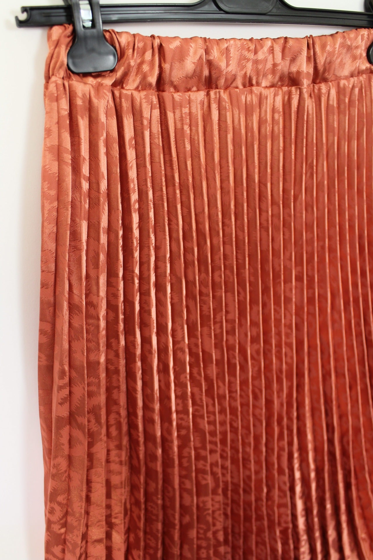 🌸🍒Jupe léopard vintage 90's plissée made in Italy - terracotta & satinée - Taille 36/38🍒🌸🌸