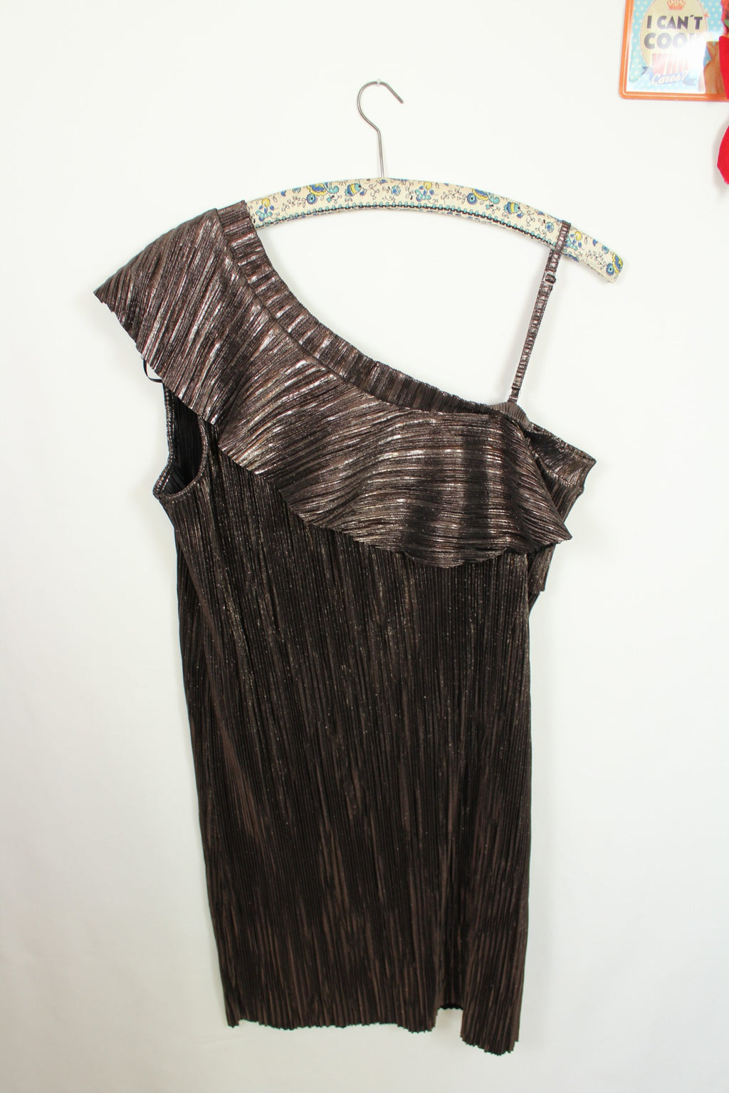 ✨Robe de soirée plissée bronze asymétrique - Promod✨