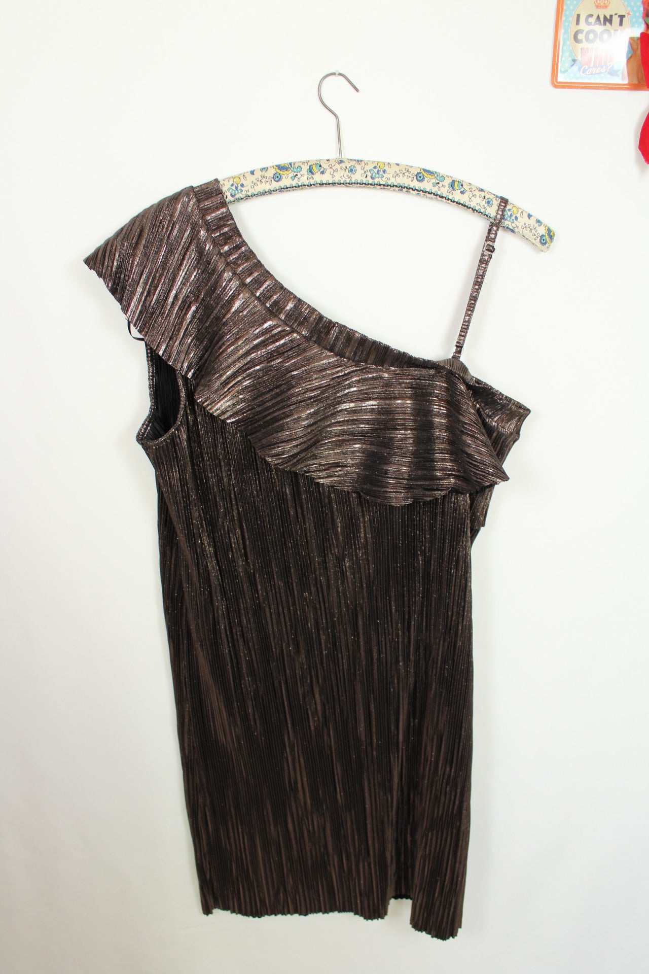 ✨Robe de soirée plissée bronze asymétrique - Promod✨