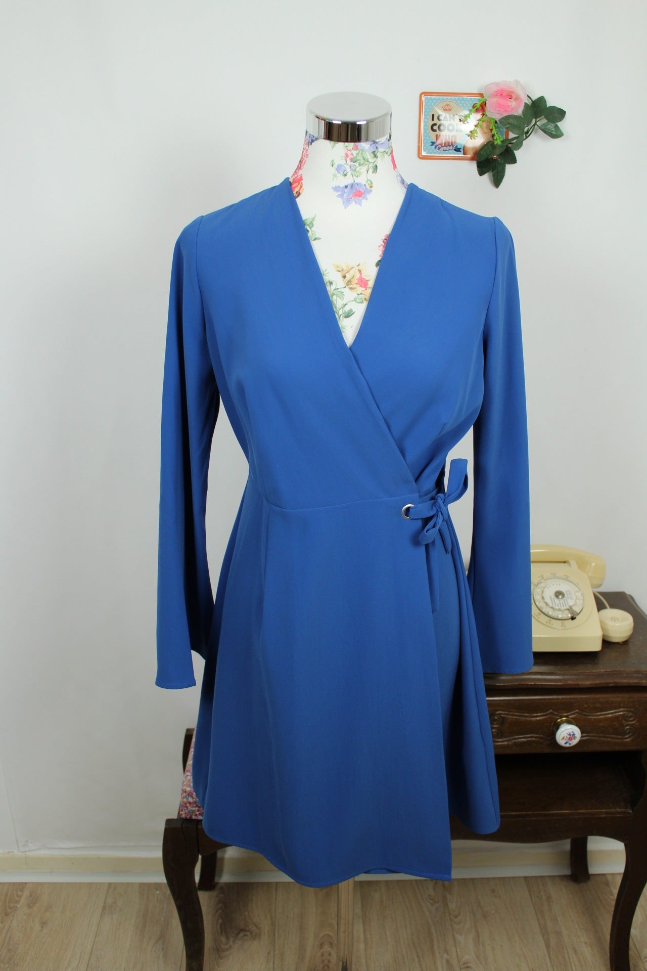 🌸🍒Robe portefeuille Rick Cardona bleu colbat - Taille 36/38🍒🌸