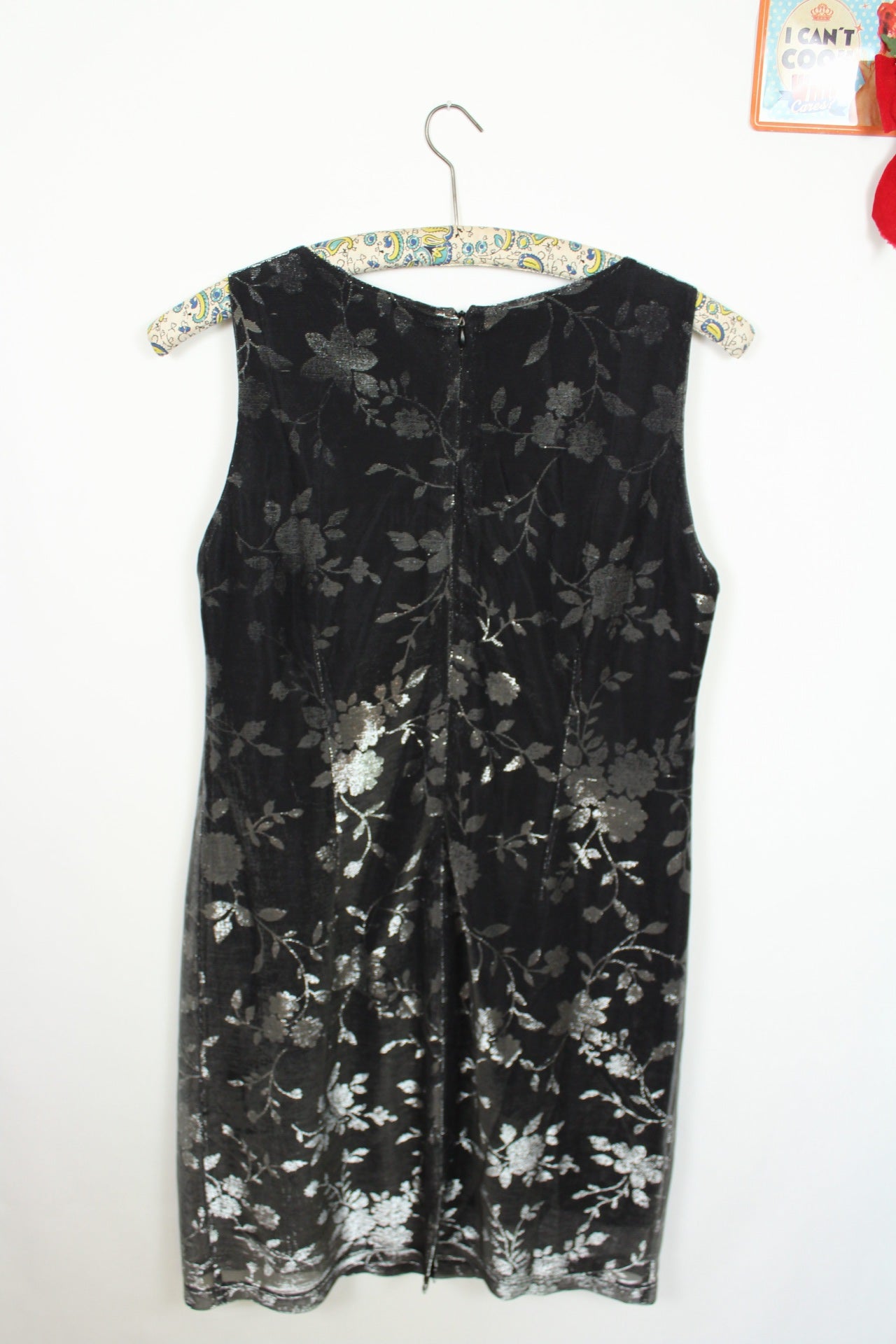✨Robe de soirée noire & argent vintage 90's - effet brocard pailleté✨