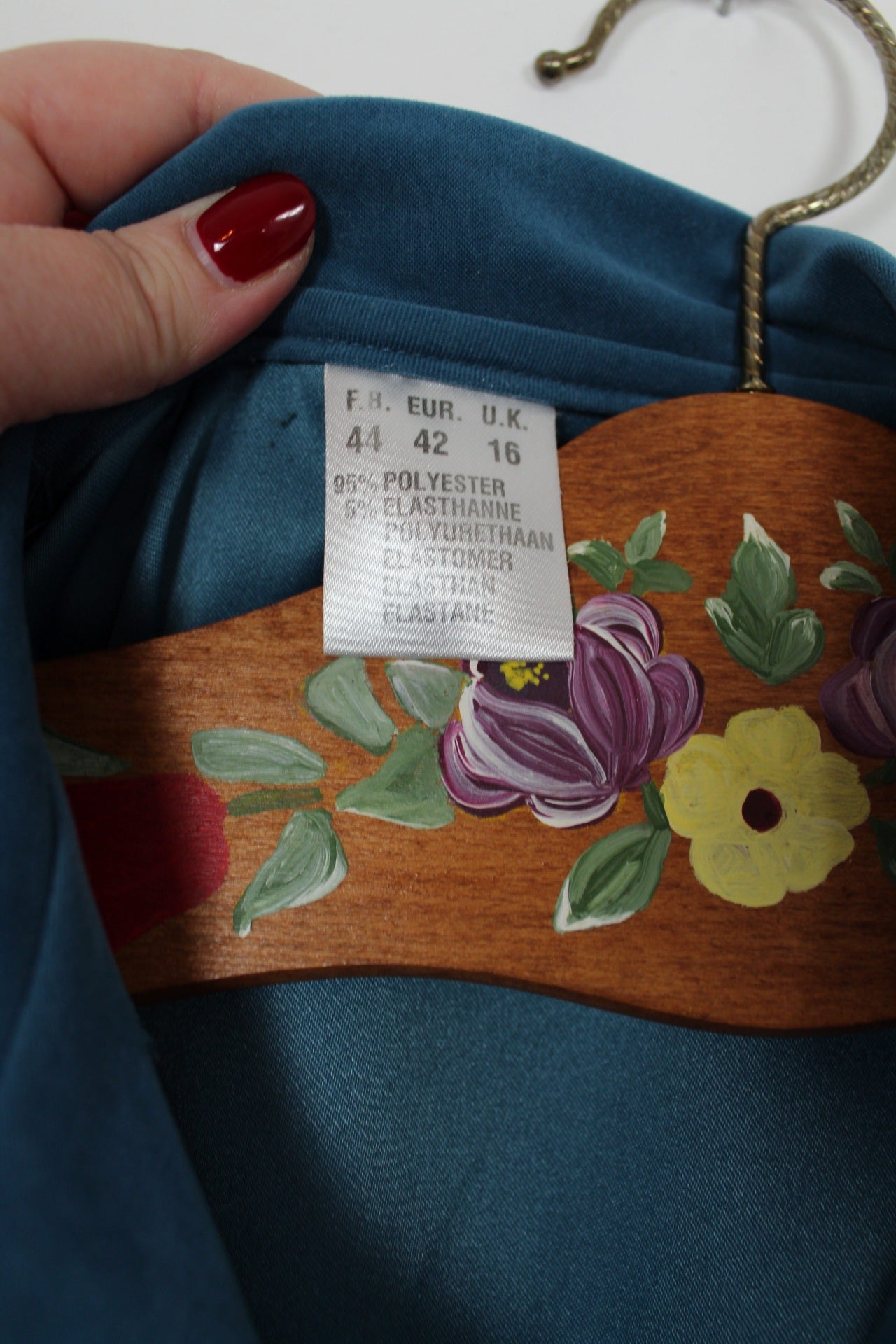 🌸🍒Robe bleu vintage velours lisse - esprit chemise ceinturée - années 90 - Taille 40/42🍒🌸