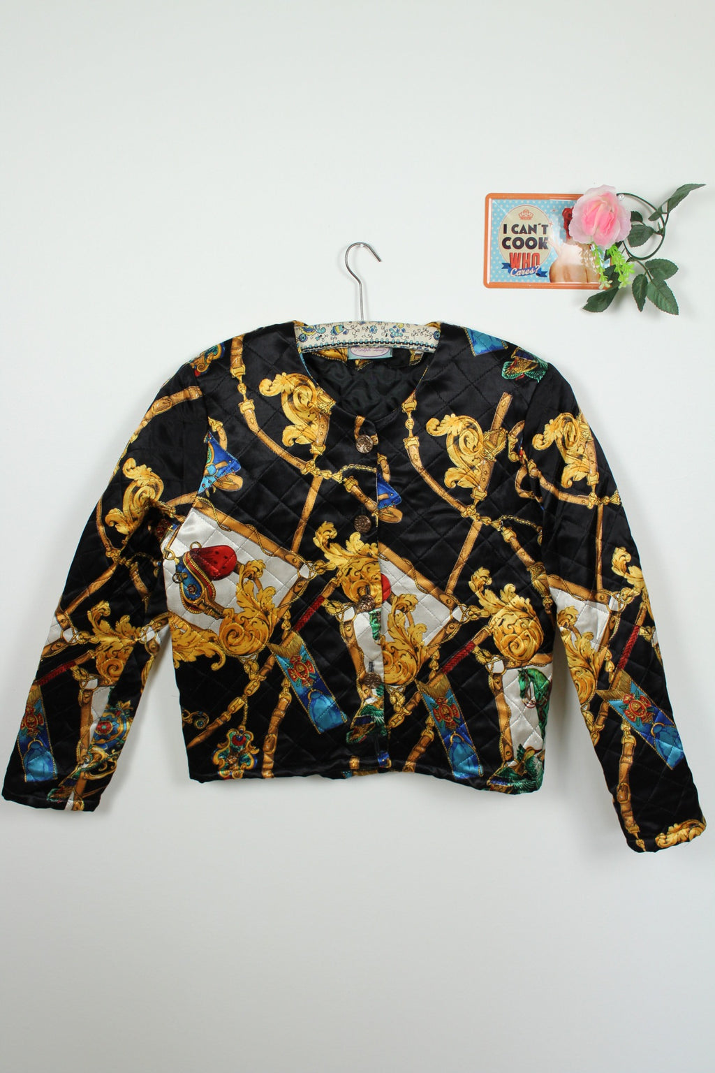 🌸Veste vintage 80's matelassée Ralph Luigi - style baroque, satinée et chic🍒